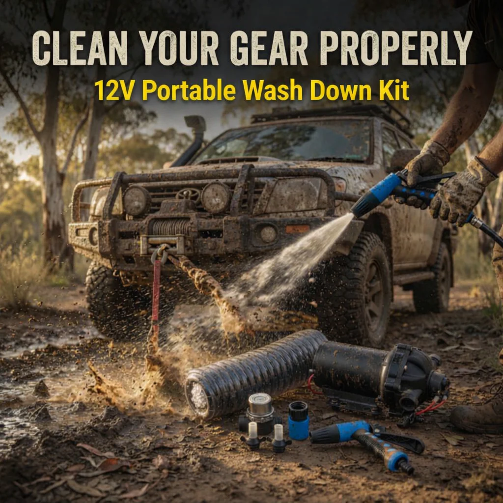 CJ INDUSTRIES 12V High Pressure Water Pump Kit – Portable Camping / Caravan & 4WD Cleaning Spray System (20.8 LMP) - Image 6