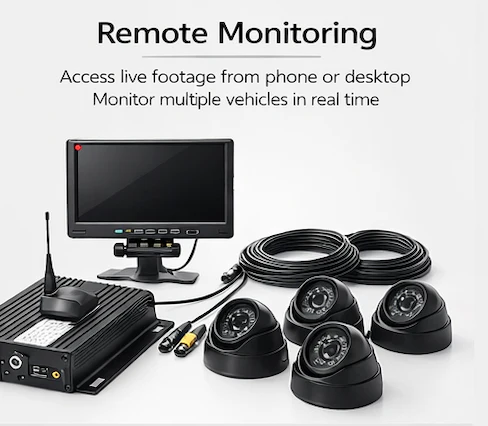 CJ INDUSTRIES 4-Channel (1080P HD) Truck Fleet Camera Monitoring System with DVR/GPS/4G and Storage - Image 5