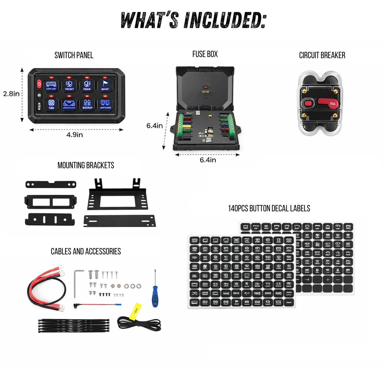 CJ Industries 8 Gang 4x4 Switch Control Circuit Panel 12v/24v (with Bluetooth) - Image 6