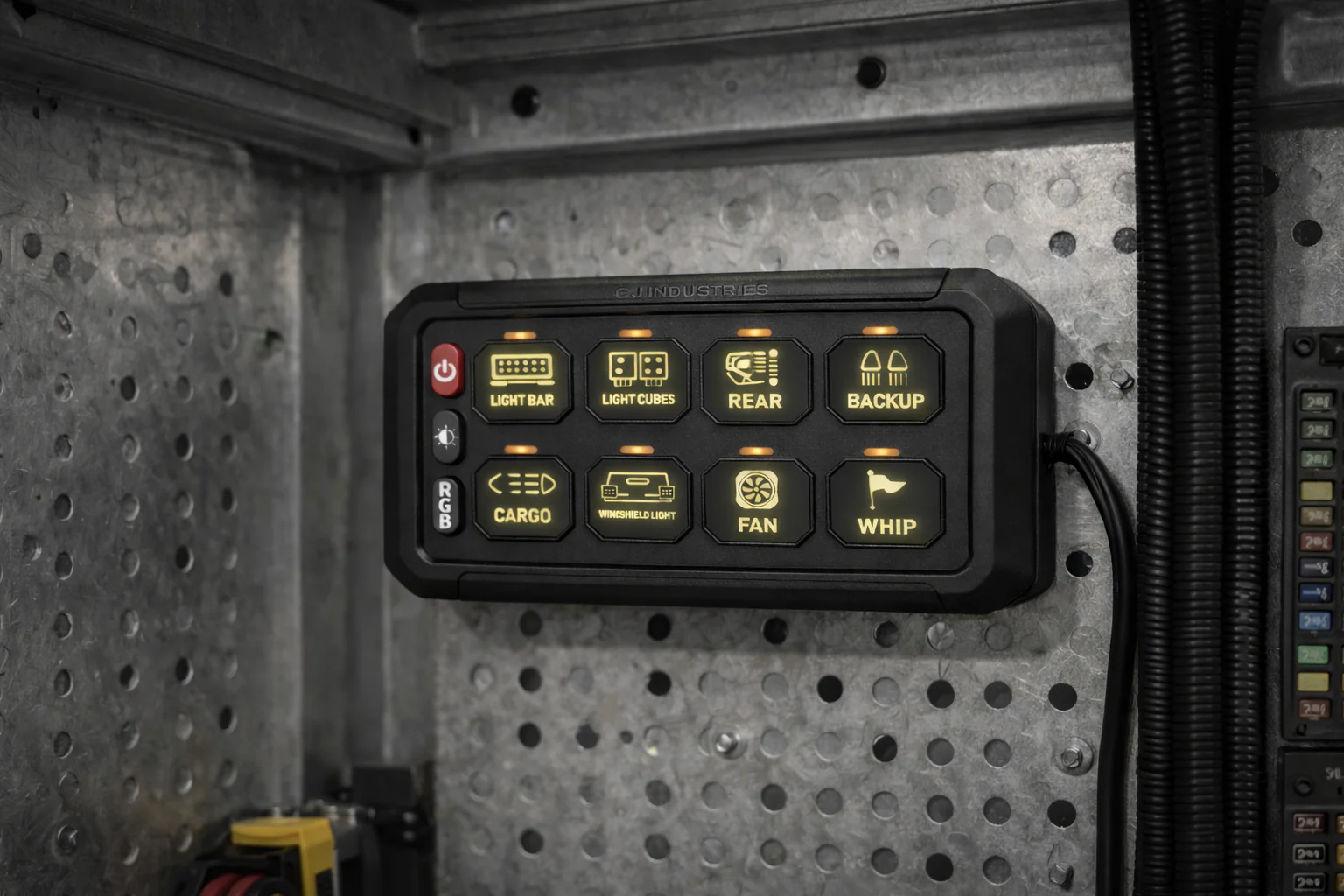 CJ Industries 8 Gang 4x4 Switch Control Circuit Panel 12v/24v (with Bluetooth) - Image 8