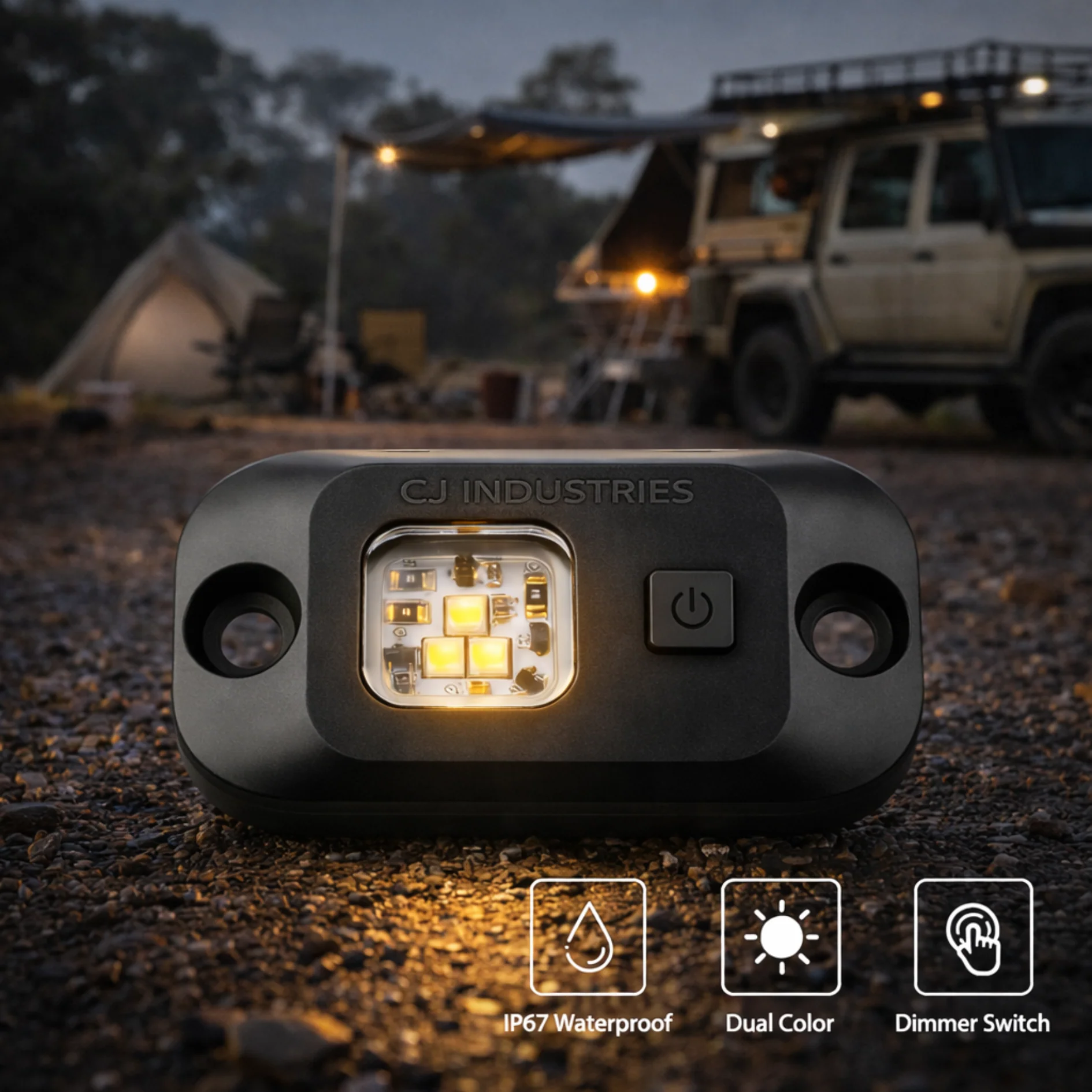 CJ INDUSTRIES 4pcs Dual Colour LED Rock Lights with Switch - Plug & Play Kit - Image 6