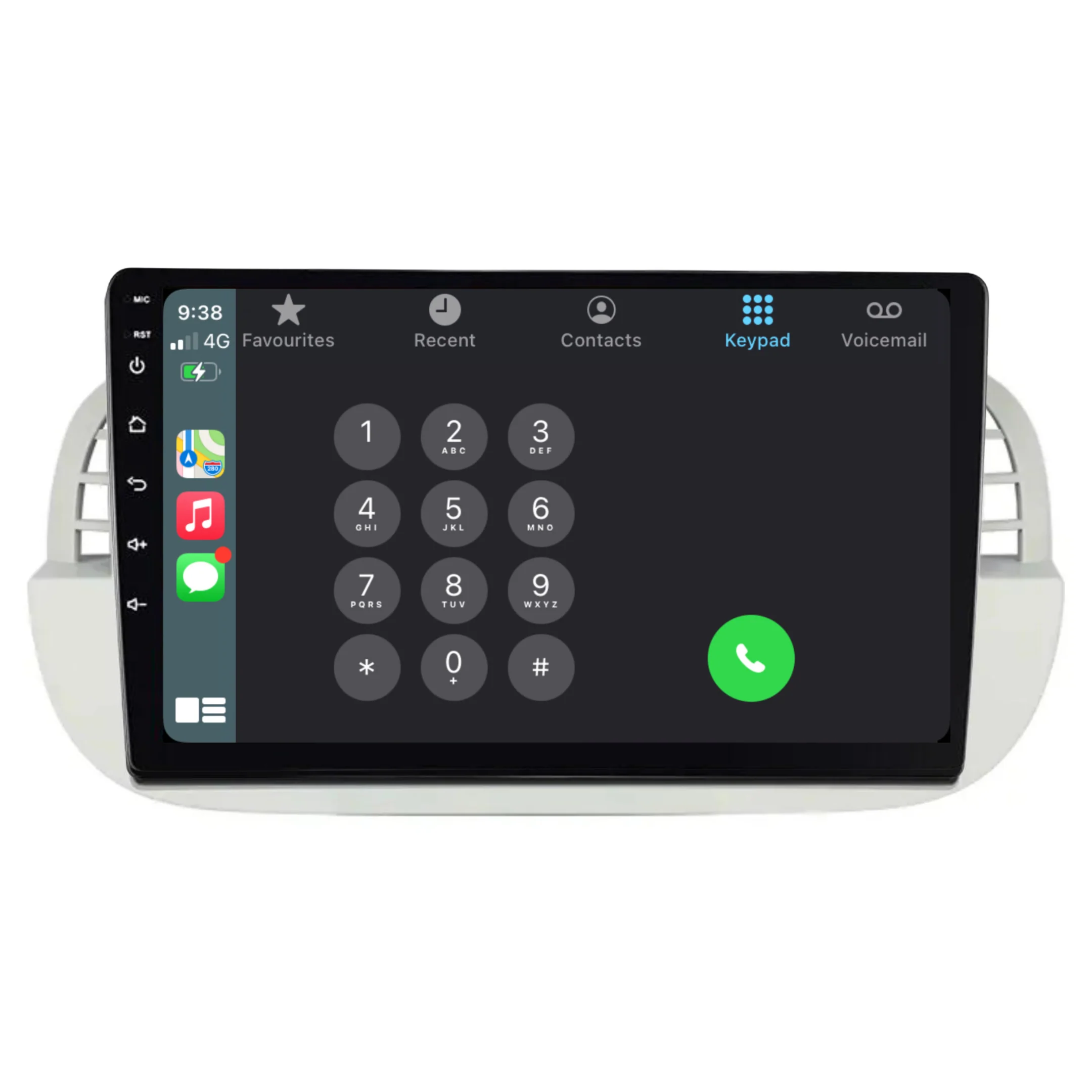 Fiat 500 (2007-2015) SILVER Plug & Play Head Unit Upgrade Kit: Car Radio with Wireless & Wired Apple CarPlay & Android Auto - Image 3