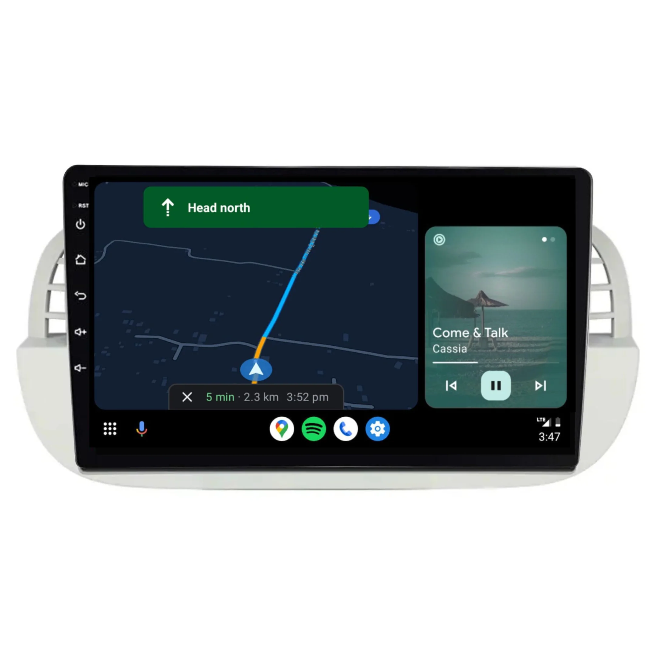 Fiat 500 (2007-2015) SILVER Plug & Play Head Unit Upgrade Kit: Car Radio with Wireless & Wired Apple CarPlay & Android Auto - Image 4