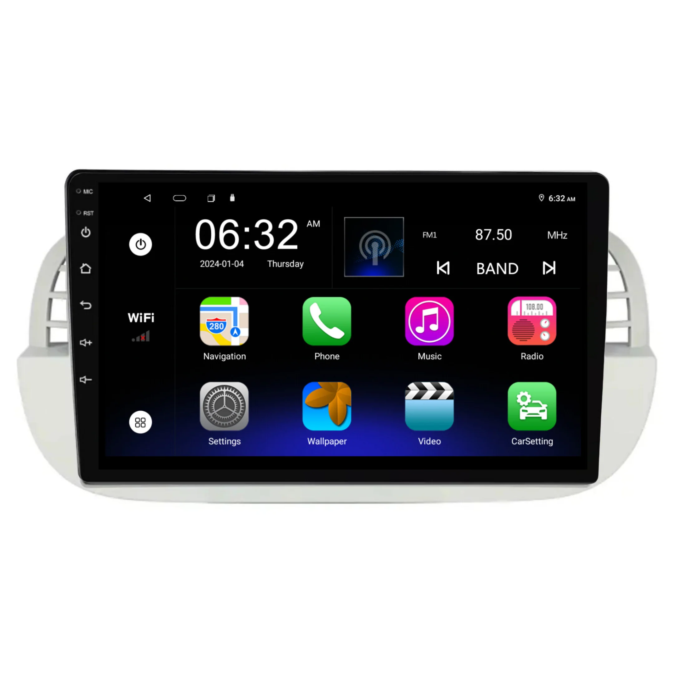 Fiat 500 (2007-2015) SILVER Plug & Play Head Unit Upgrade Kit: Car Radio with Wireless & Wired Apple CarPlay & Android Auto - Image 6