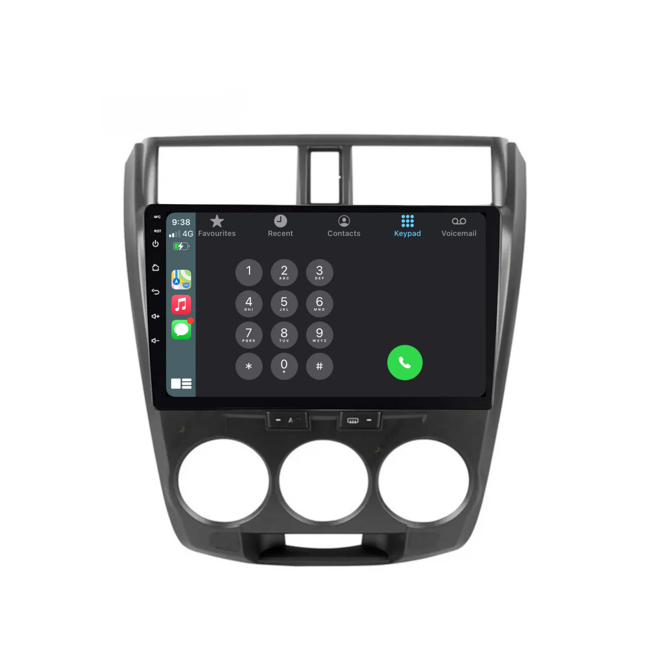 Honda City (2008-2013) MANUAL AC Plug & Play Head Unit Upgrade Kit: Car Radio with Wireless & Wired Apple CarPlay & Android Auto - Image 3