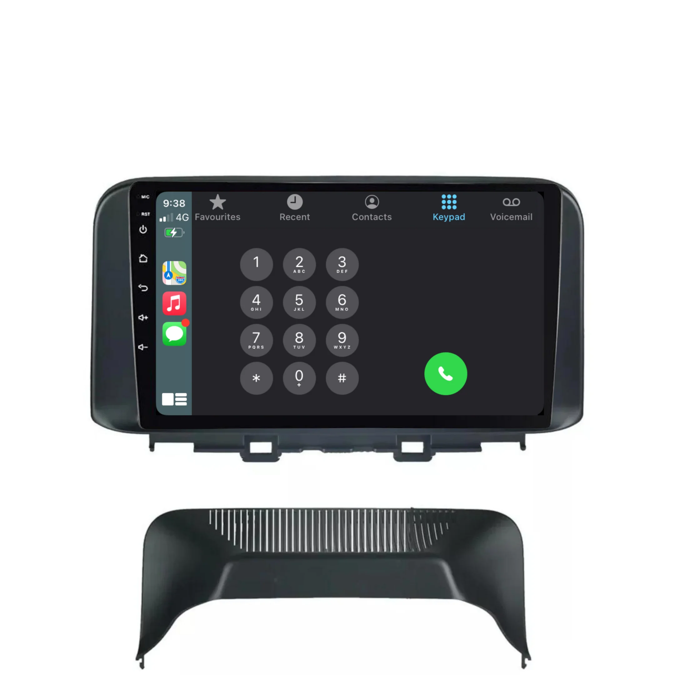 Hyundai Kona (2017-2019) Plug & Play Head Unit Upgrade Kit: Car Radio with Wireless & Wired Apple CarPlay & Android Auto - Image 3