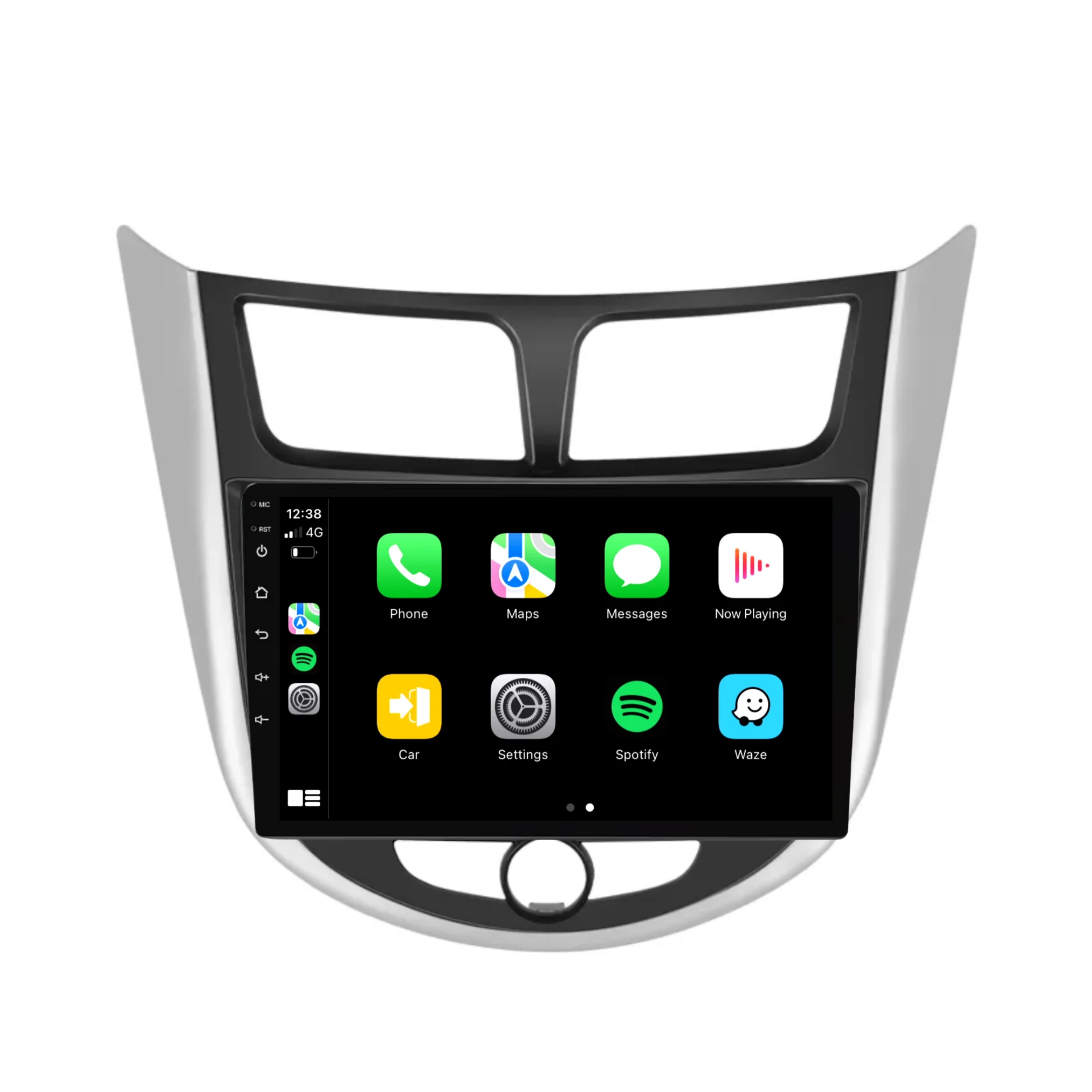 Hyundai Solaris/Accent Manual AC (2010-2016) Plug & Play Head Unit Upgrade Kit: Car Radio with Wireless & Wired Apple CarPlay & Android Auto - Image 2