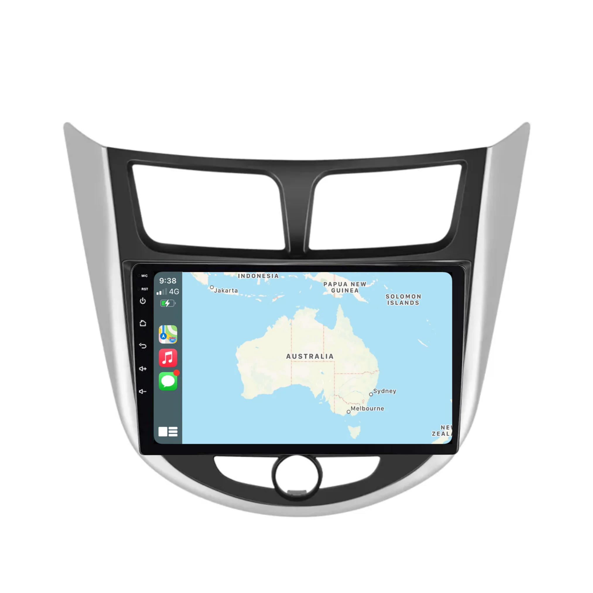 Hyundai Solaris/Accent Manual AC (2010-2016) Plug & Play Head Unit Upgrade Kit: Car Radio with Wireless & Wired Apple CarPlay & Android Auto - Image 3