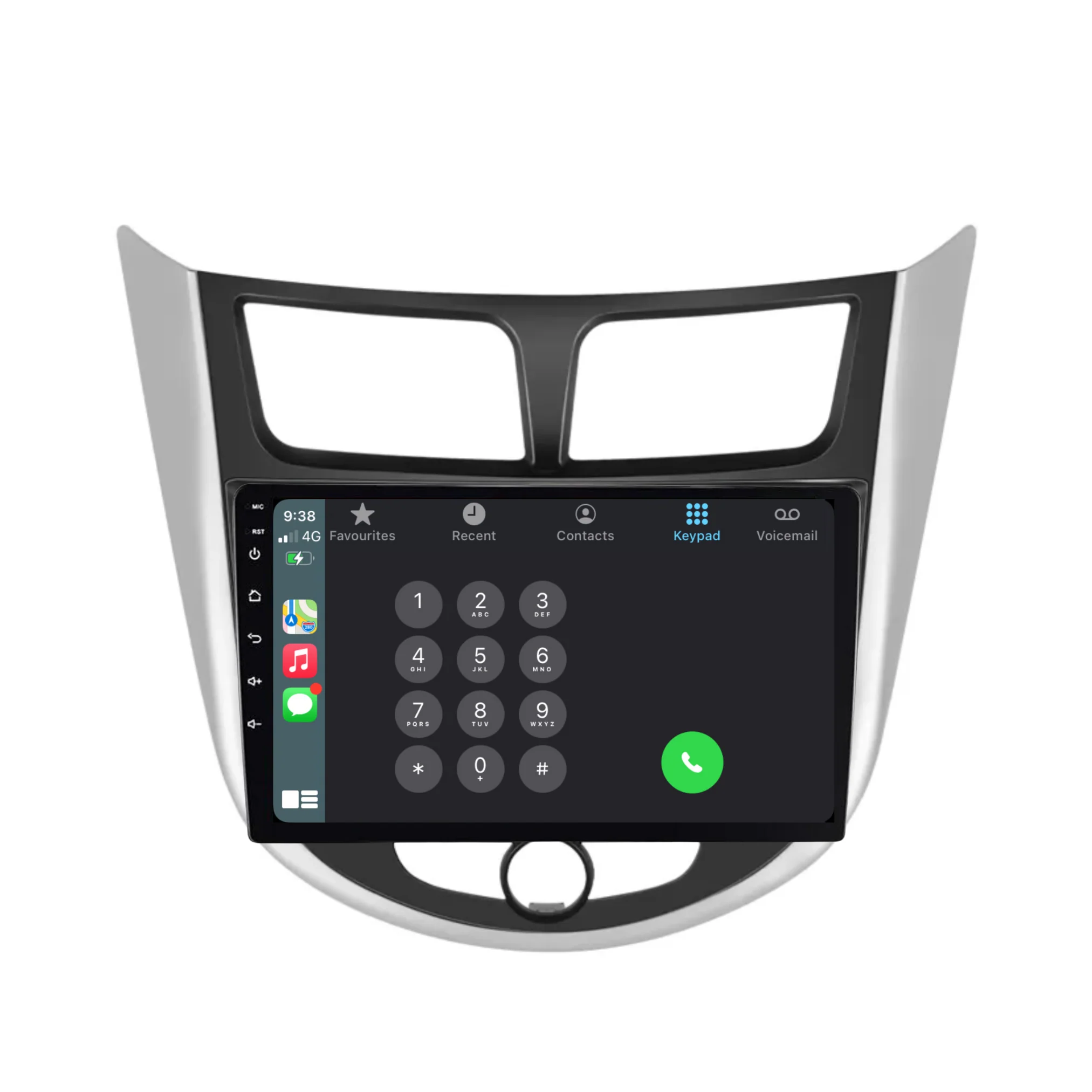 Hyundai Solaris/Accent Manual AC (2010-2016) Plug & Play Head Unit Upgrade Kit: Car Radio with Wireless & Wired Apple CarPlay & Android Auto - Image 4