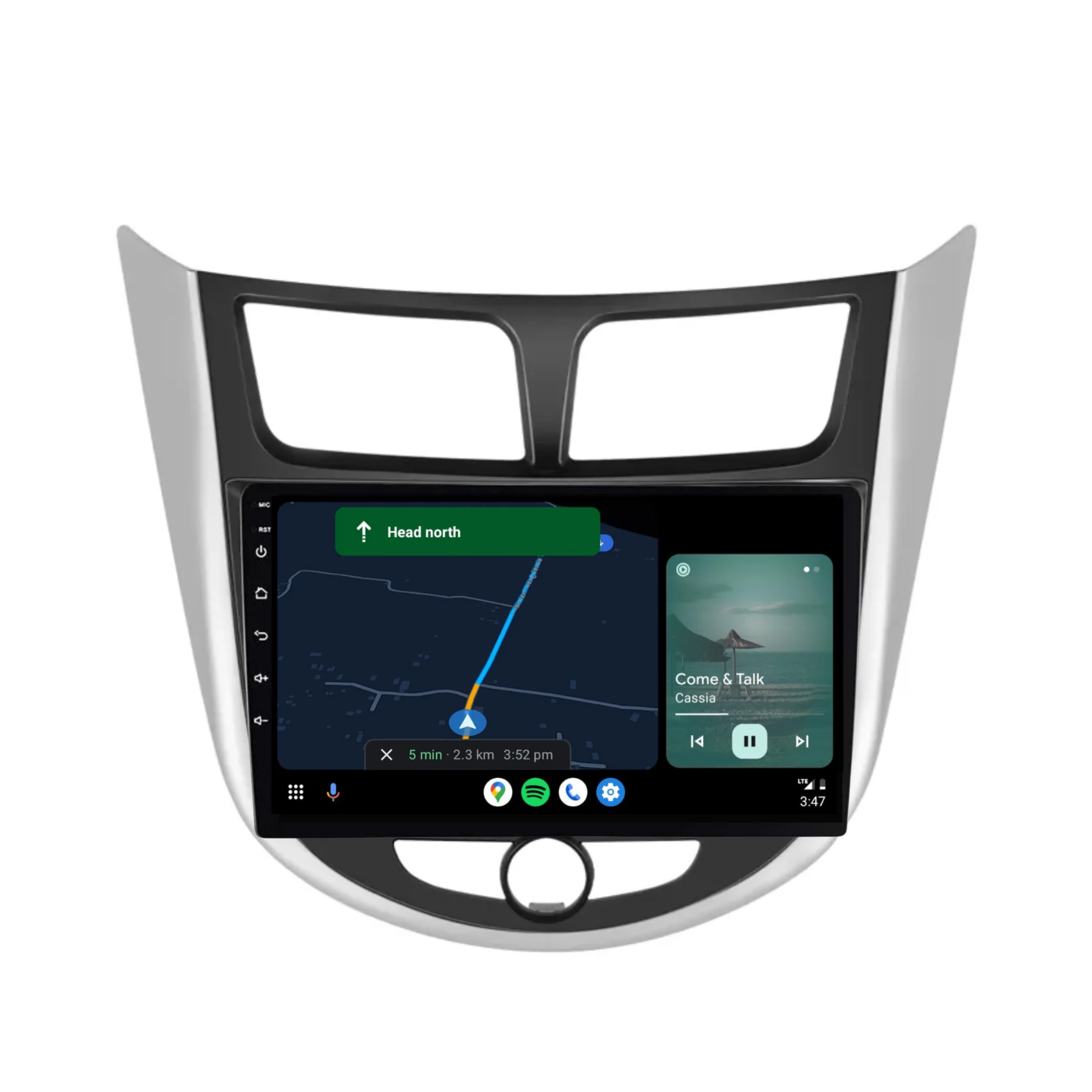 Hyundai Solaris/Accent Manual AC (2010-2016) Plug & Play Head Unit Upgrade Kit: Car Radio with Wireless & Wired Apple CarPlay & Android Auto - Image 5