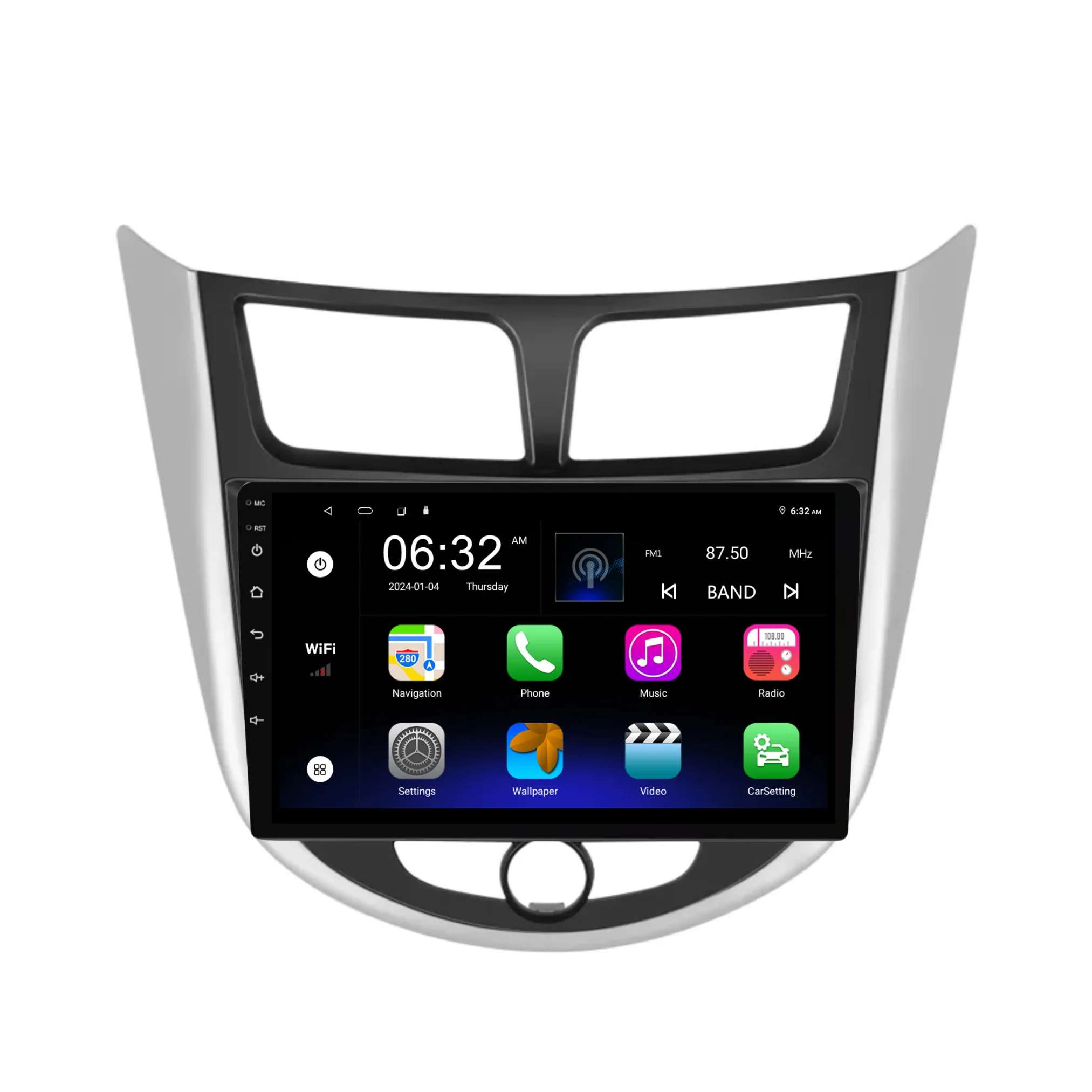 Hyundai Solaris/Accent Manual AC (2010-2016) Plug & Play Head Unit Upgrade Kit: Car Radio with Wireless & Wired Apple CarPlay & Android Auto - Image 7