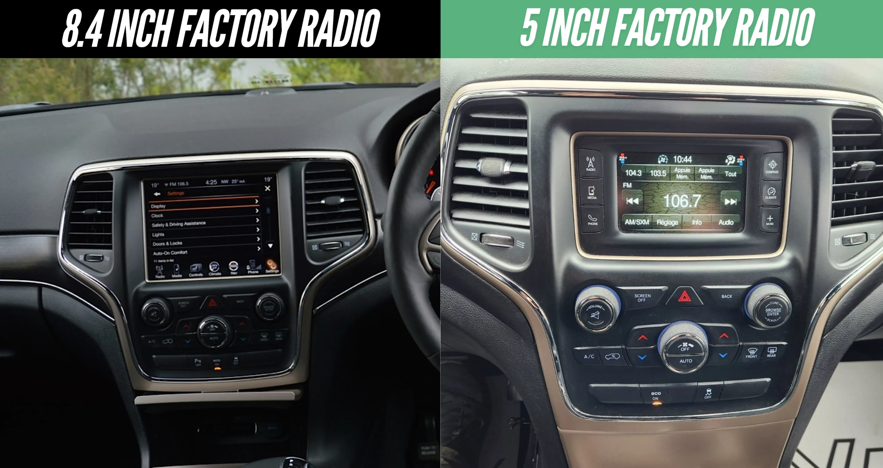 Jeep Grand Cherokee (2014-2022) Plug & Play Head Unit Upgrade Kit: Car Radio with Wireless & Wired Apple CarPlay & Android Auto - Image 5