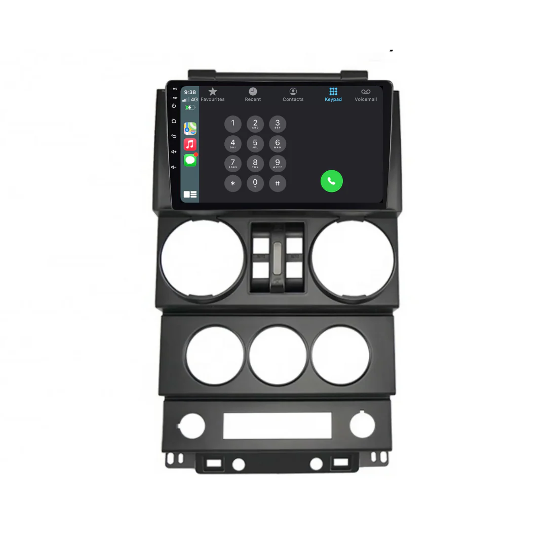 Jeep Wrangler 4 Door (2008-2010) Plug & Play Head Unit Upgrade Kit: Car Radio with Wireless & Wired Apple CarPlay & Android Auto - Image 3