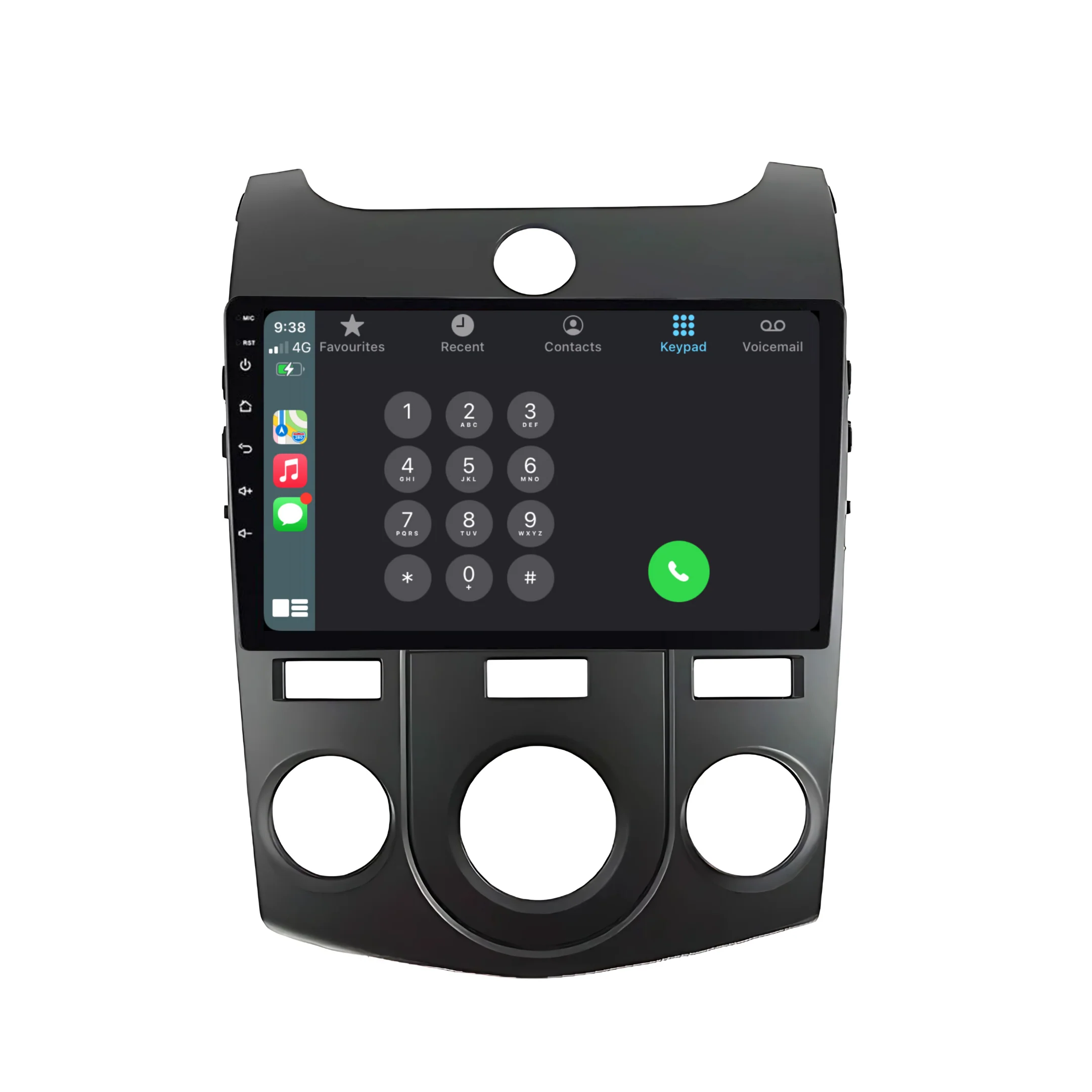 Kia Cerato (Black) Manual AC (2008-2017) Plug & Play Head Unit Upgrade Kit: Car Radio with Wireless & Wired Apple CarPlay & Android Auto - Image 3