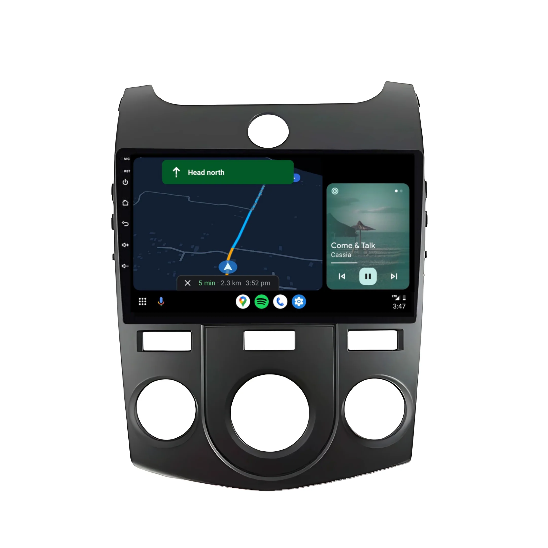 Kia Cerato (Black) Manual AC (2008-2017) Plug & Play Head Unit Upgrade Kit: Car Radio with Wireless & Wired Apple CarPlay & Android Auto - Image 4
