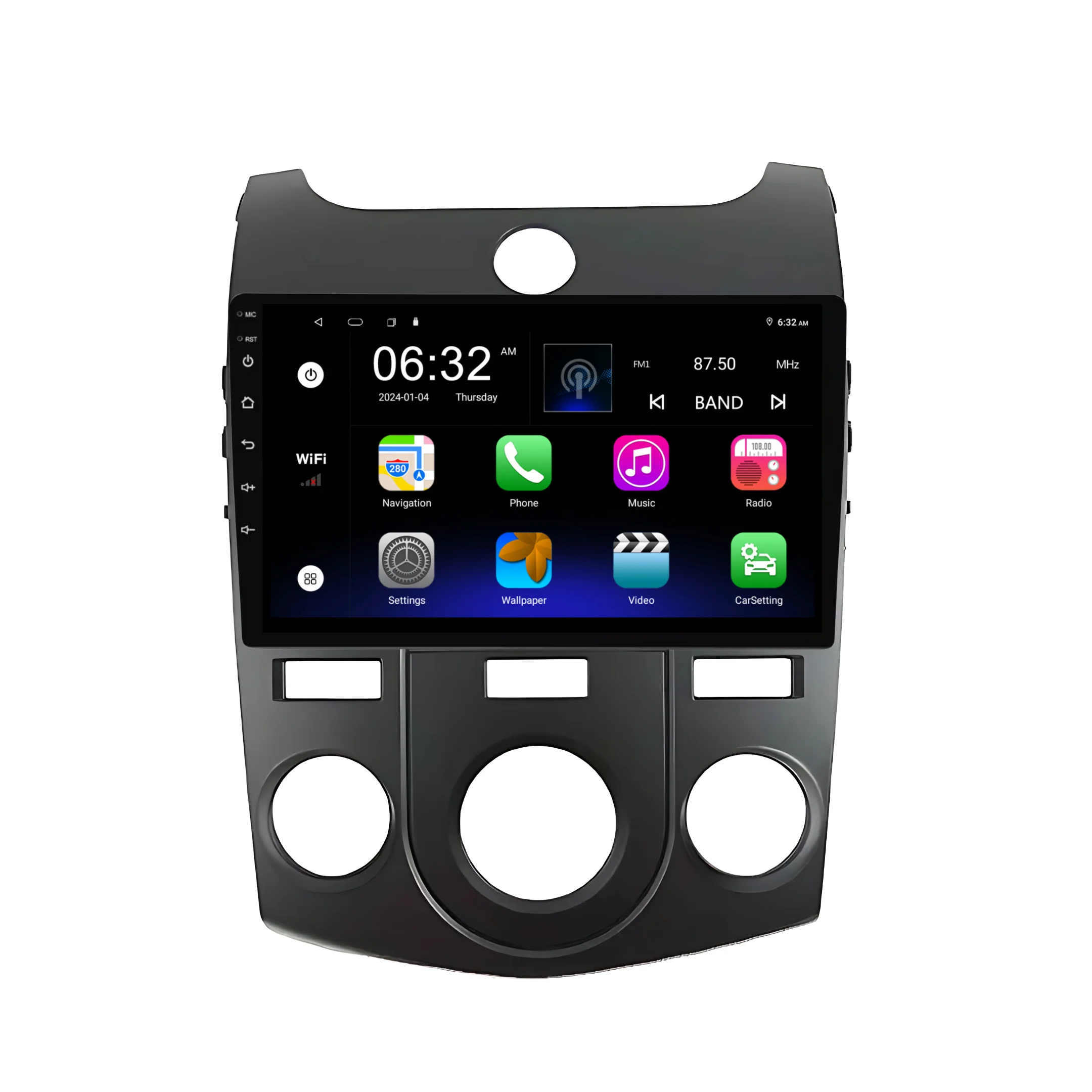 Kia Cerato (Black) Manual AC (2008-2017) Plug & Play Head Unit Upgrade Kit: Car Radio with Wireless & Wired Apple CarPlay & Android Auto - Image 6