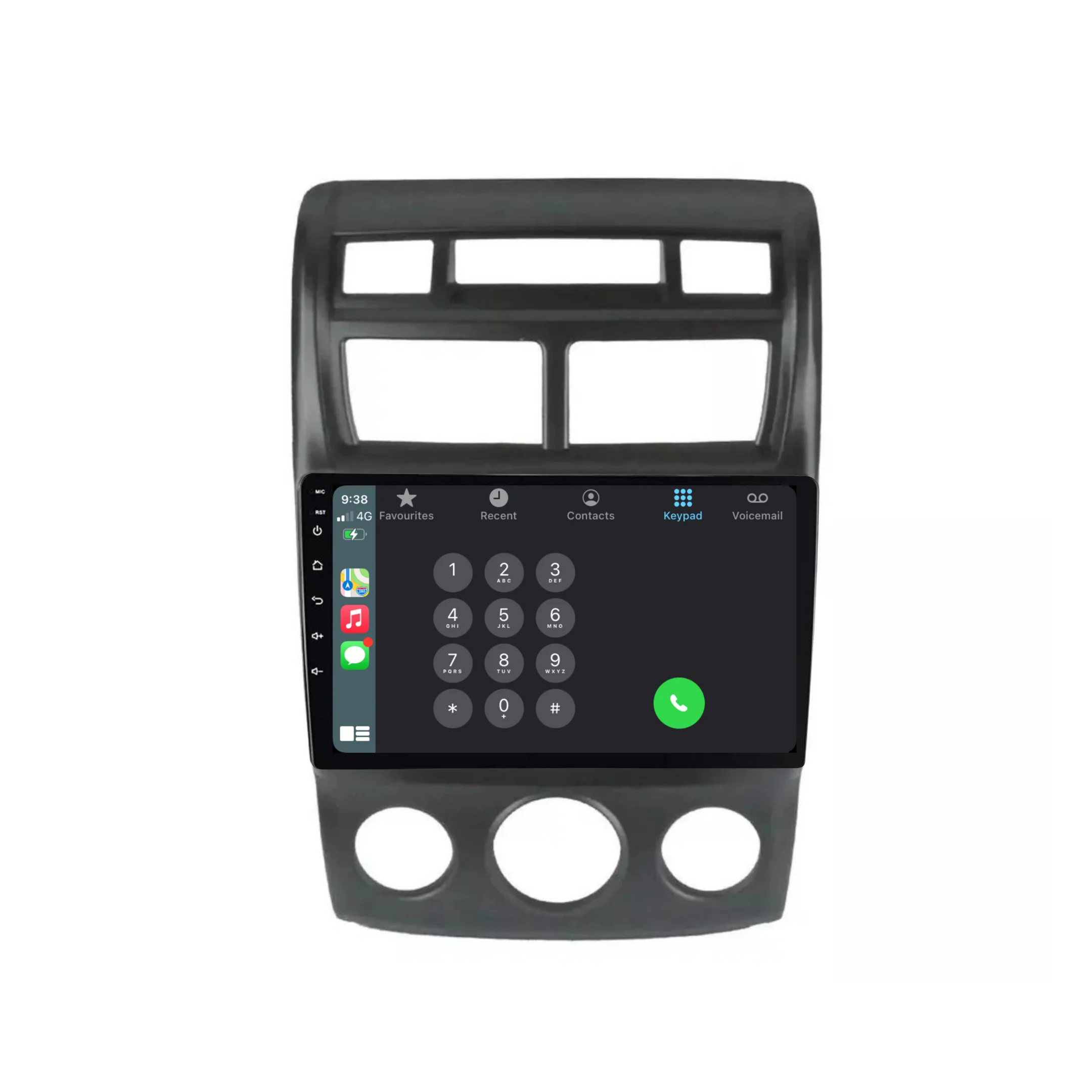 Kia Sportage (MANUAL AC) (2007-2010) Plug & Play Head Unit Upgrade Kit: Car Radio with Wireless & Wired Apple CarPlay & Android Auto - Image 3