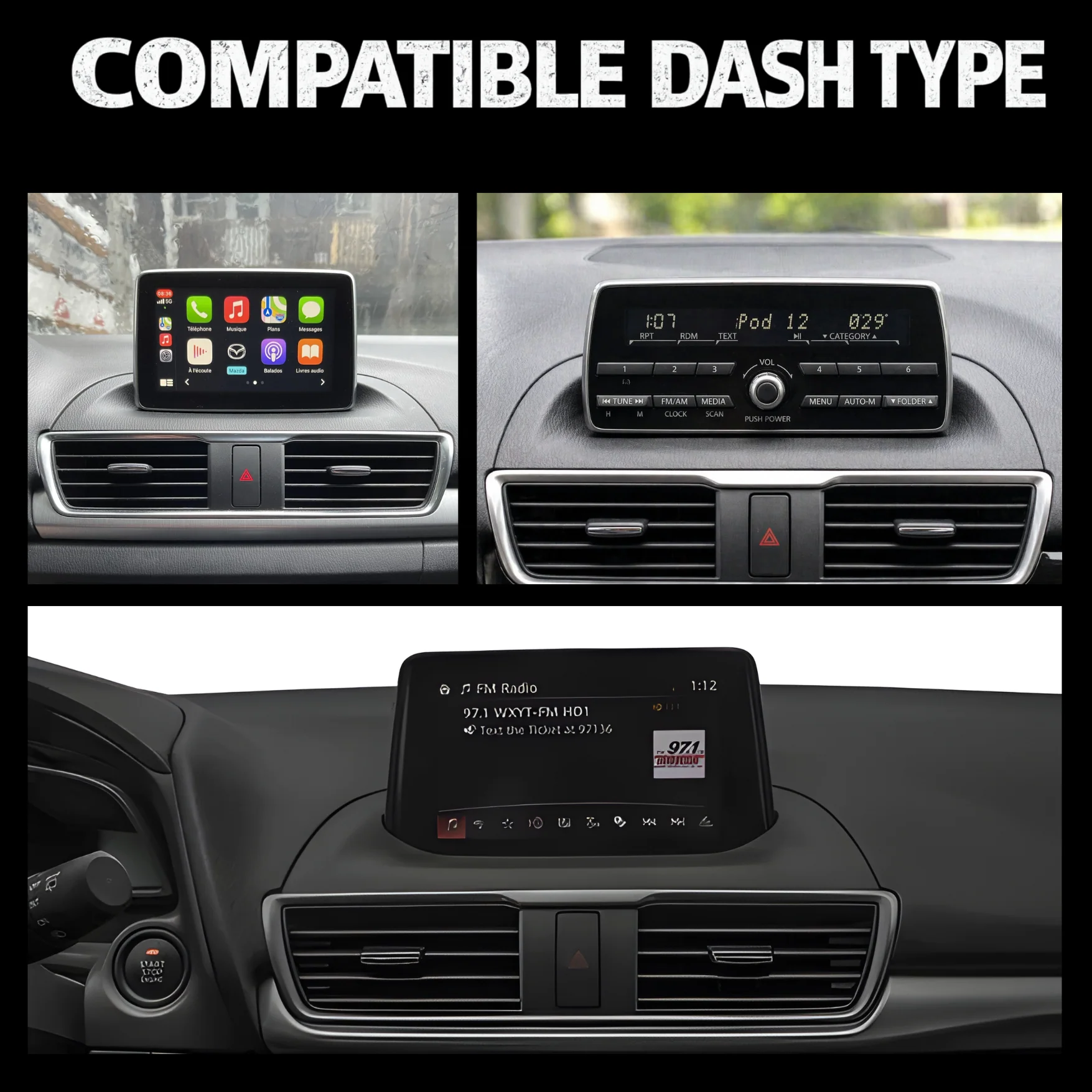 Mazda 3 BM (2013-2018) 12.3" HD Plug & Play Head Unit Upgrade Kit: Car Radio with Wireless & Wired Apple CarPlay & Android Auto - Image 7