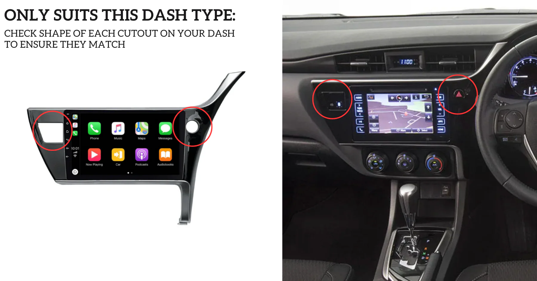 Toyota Corolla Hatch (2015-2018) Plug & Play Head Unit Upgrade Kit: Car Radio with Wireless & Wired Apple CarPlay & Android Auto - Image 7