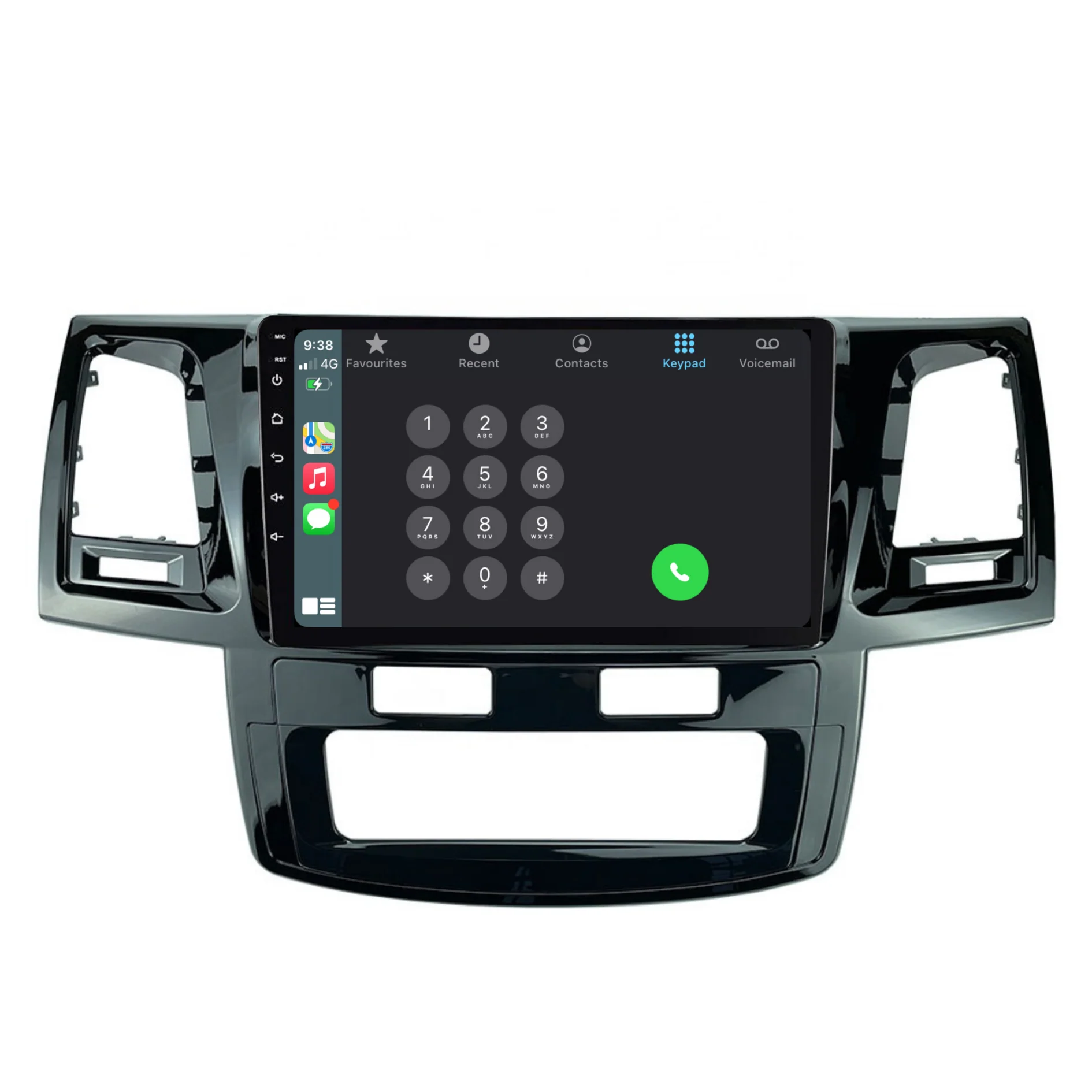 Toyota Hilux / N70 Auto AC (2008-2014) Plug & Play Head Unit Upgrade Kit: Car Radio with Wireless & Wired Apple CarPlay & Android Auto - Image 4