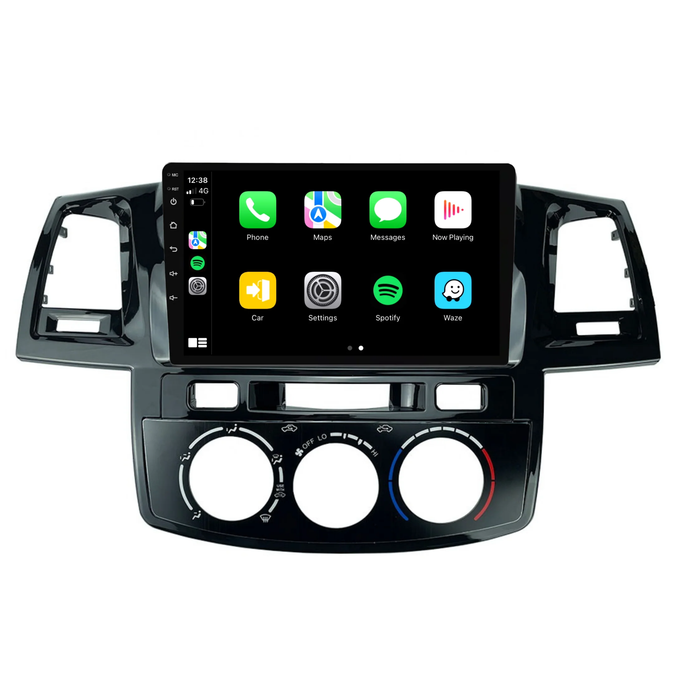 Toyota Hilux / N70 Manual AC (2005-2014) Plug & Play Head Unit Upgrade Kit: Car Radio with Wireless & Wired Apple CarPlay & Android Auto - Image 3