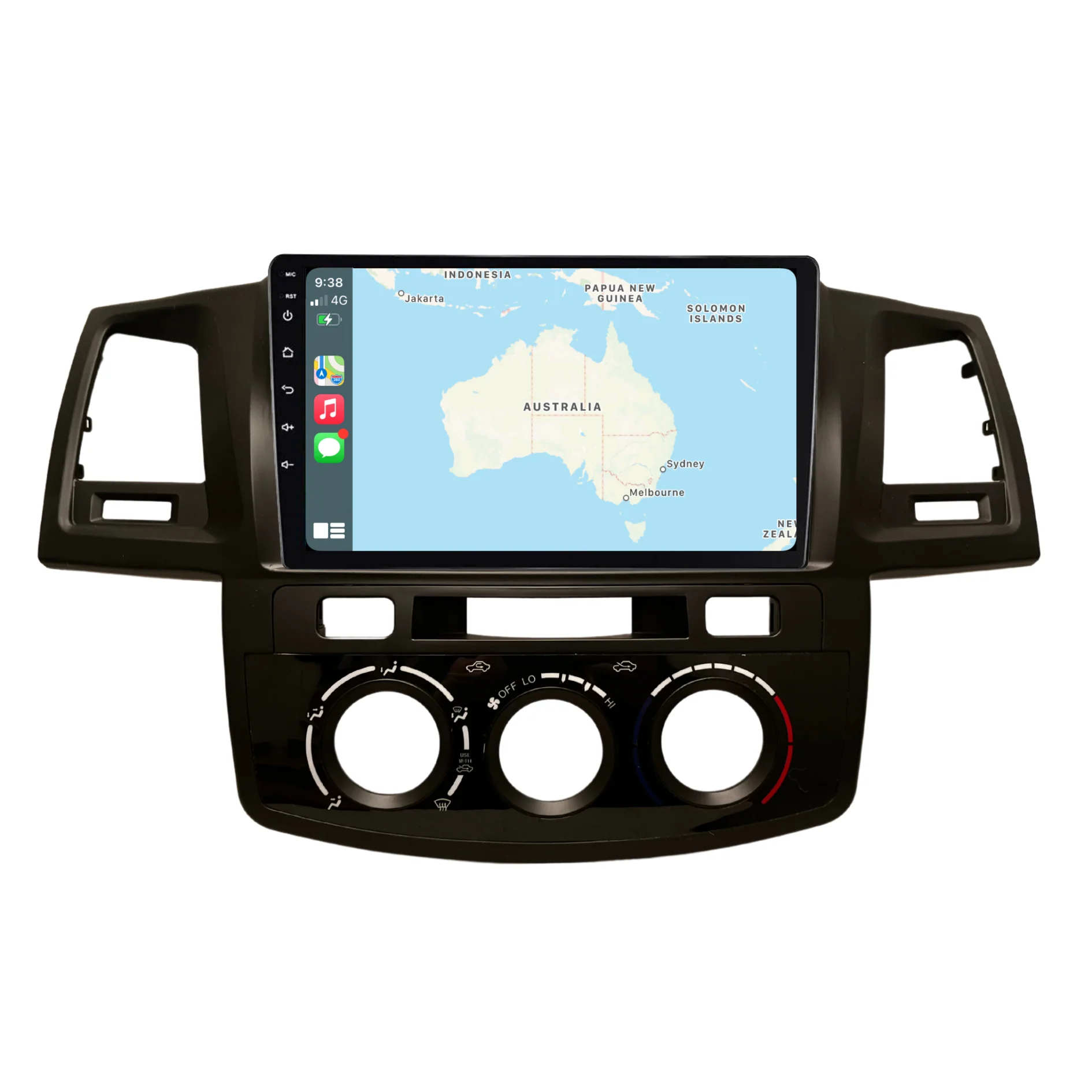 Toyota Hilux / N70 Manual AC - matte black (2005-2014) Plug & Play Head Unit Upgrade Kit: Car Radio with Wireless & Wired Apple CarPlay & Android Auto - Image 4