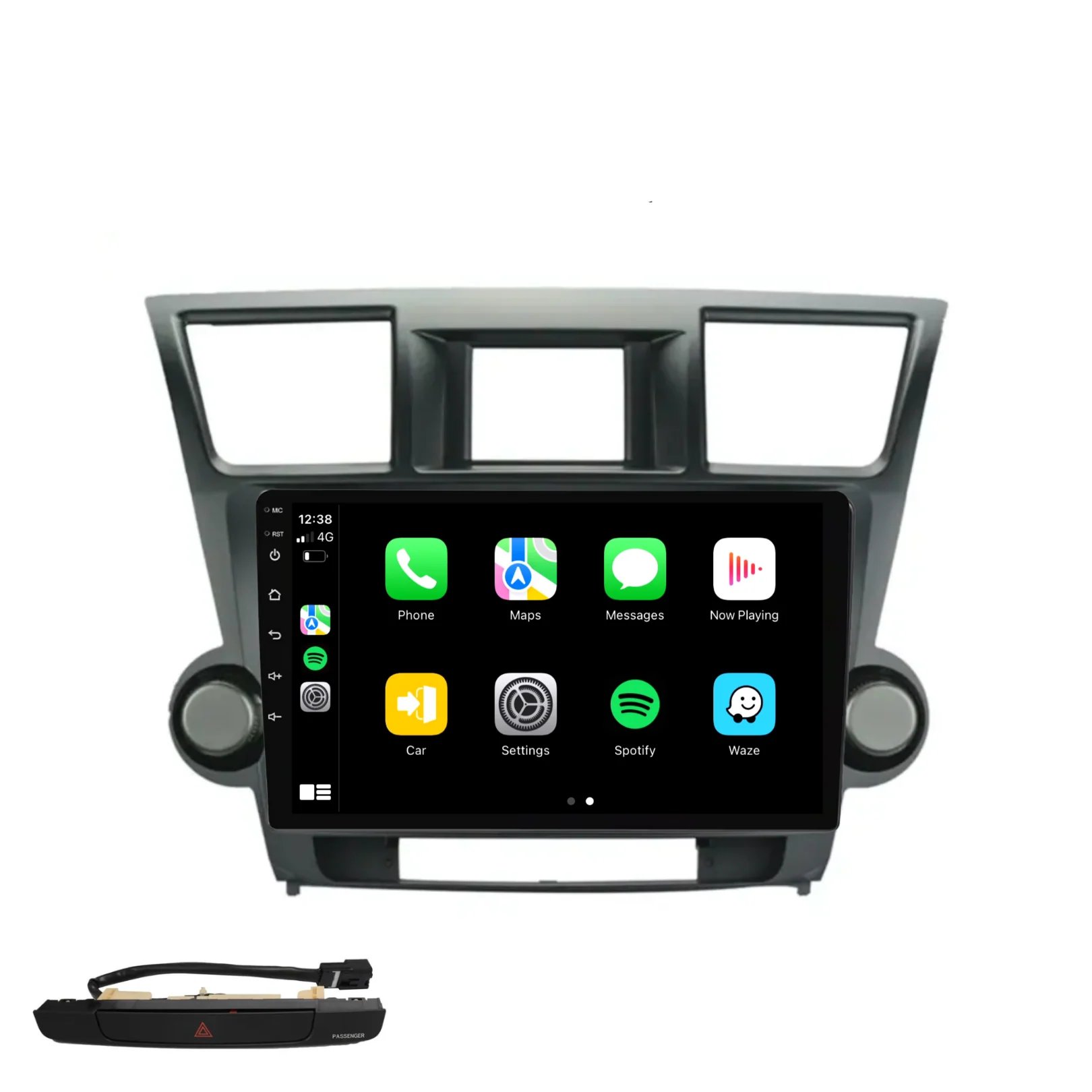 Toyota Kluger (2008-2014) Plug & Play Head Unit Upgrade Kit: Car Radio with Wireless & Wired Apple CarPlay & Android Auto - Image 2