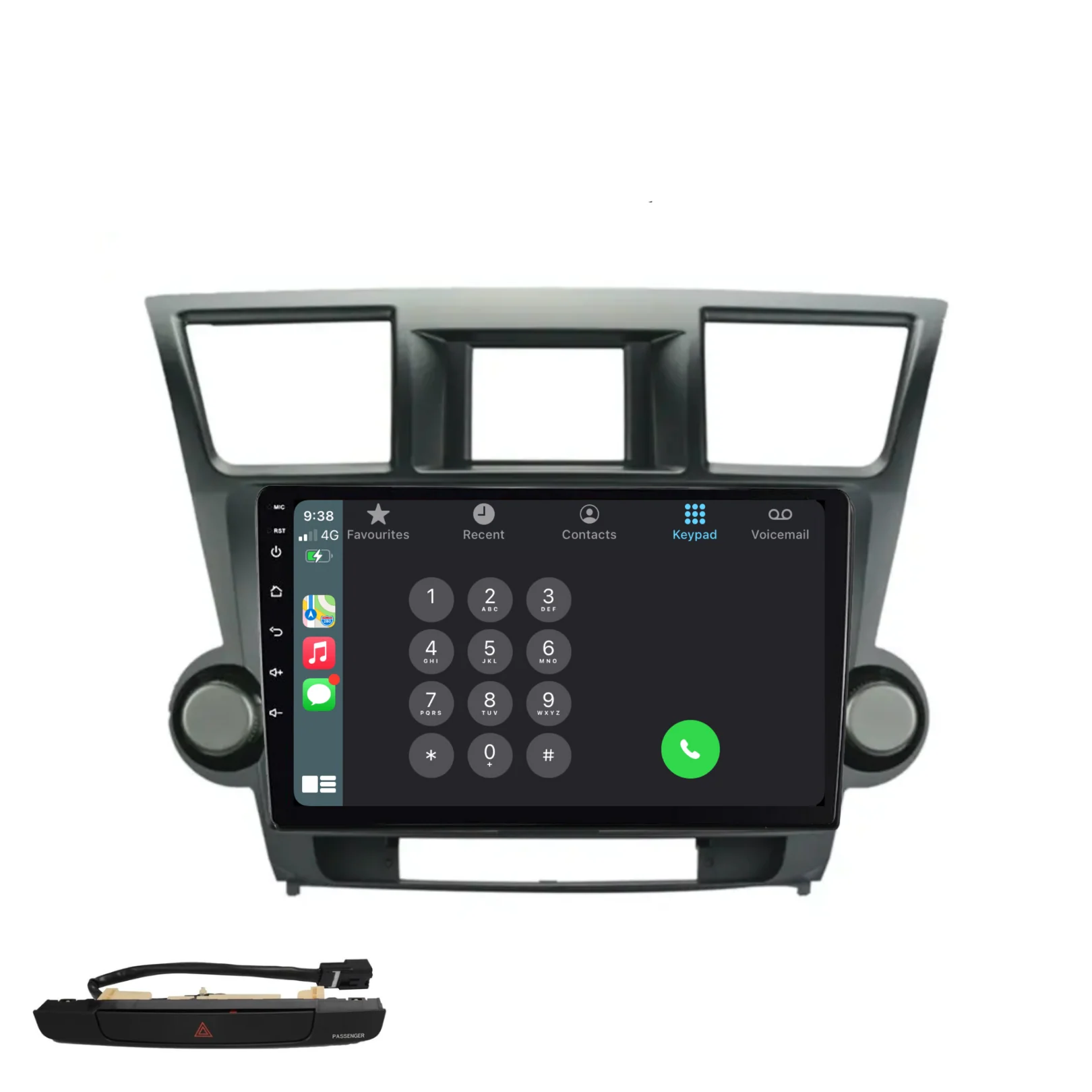 Toyota Kluger (2008-2014) Plug & Play Head Unit Upgrade Kit: Car Radio with Wireless & Wired Apple CarPlay & Android Auto - Image 4