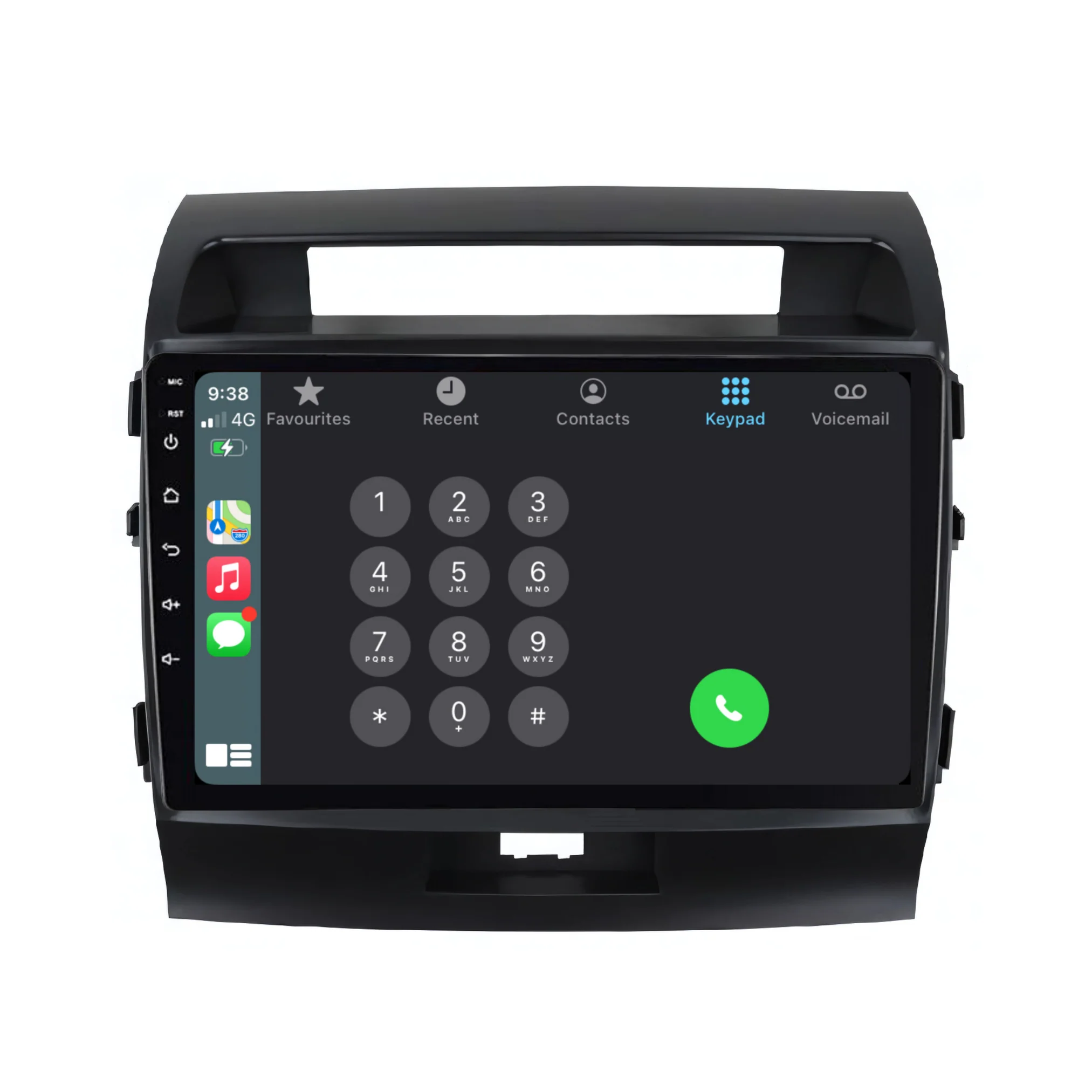Toyota Landcruiser 200 Series MATTE BLACK (2008-2015) Plug & Play Head Unit Upgrade Kit: Car Radio with Wireless & Wired Apple CarPlay & Android Auto - Image 4