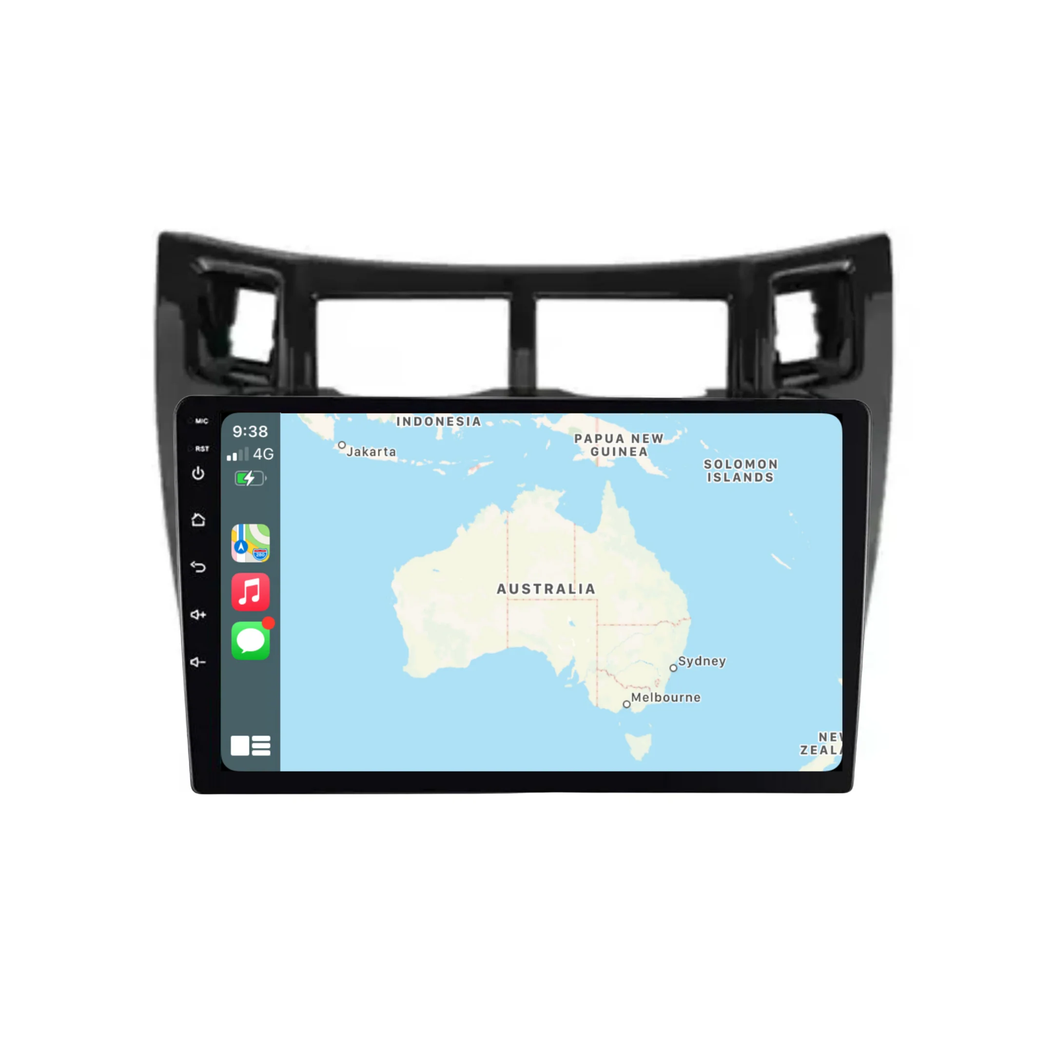 Toyota Yaris (2005-2011 Black) - Plug & Play Head Unit Upgrade Kit: Car Radio with Wireless & Wired Apple CarPlay & Android Auto - Image 2