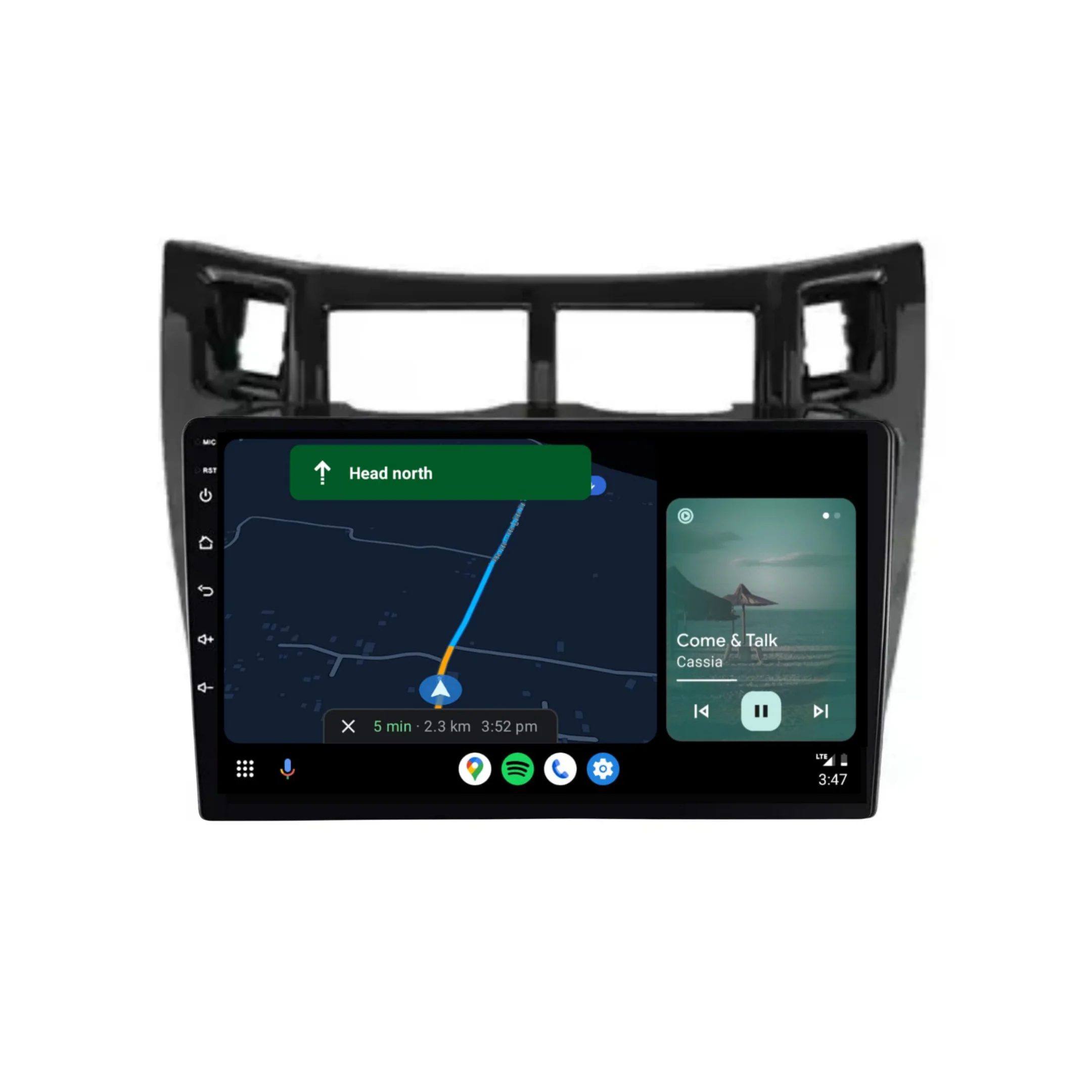 Toyota Yaris (2005-2011 Black) - Plug & Play Head Unit Upgrade Kit: Car Radio with Wireless & Wired Apple CarPlay & Android Auto - Image 4