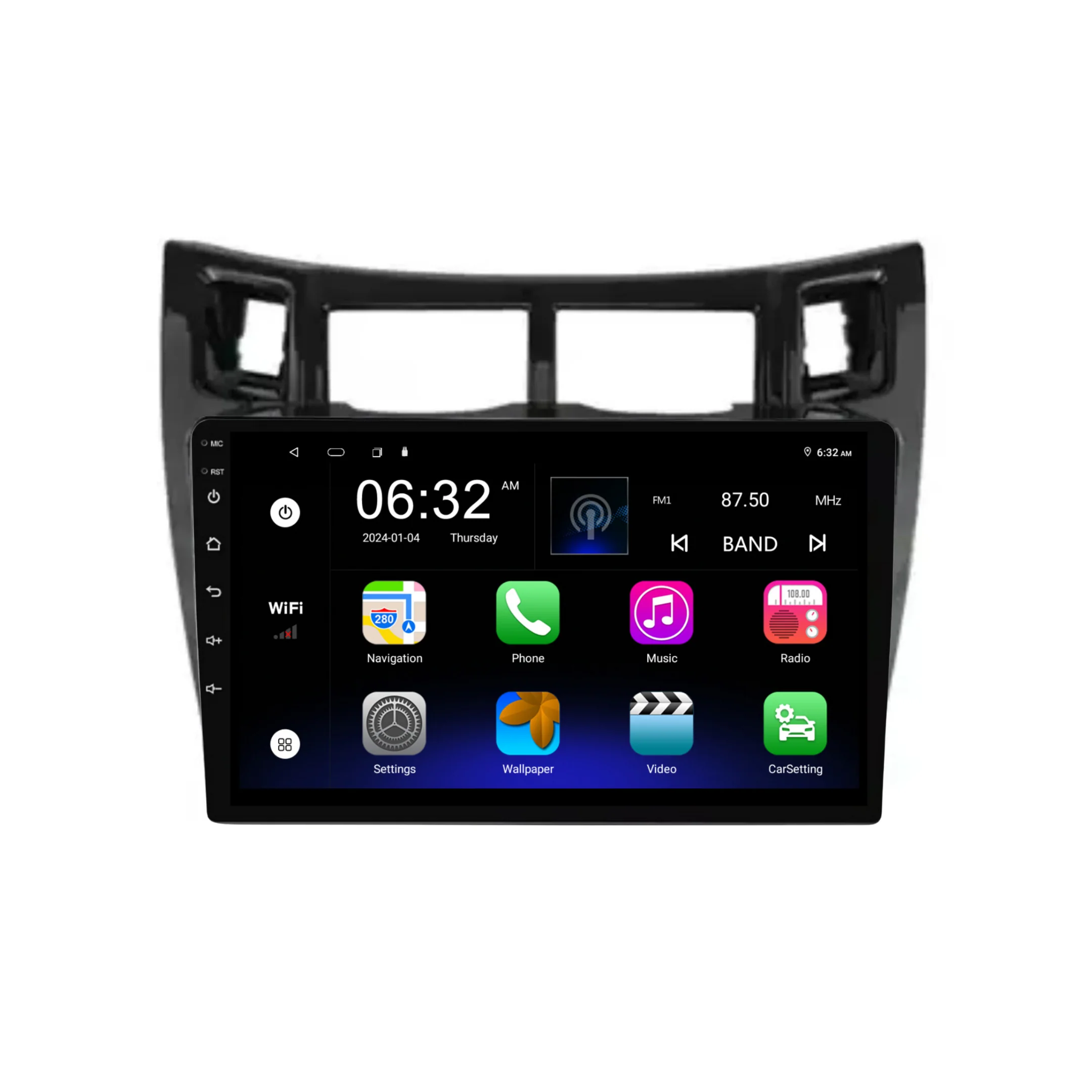 Toyota Yaris (2005-2011 Black) - Plug & Play Head Unit Upgrade Kit: Car Radio with Wireless & Wired Apple CarPlay & Android Auto - Image 6