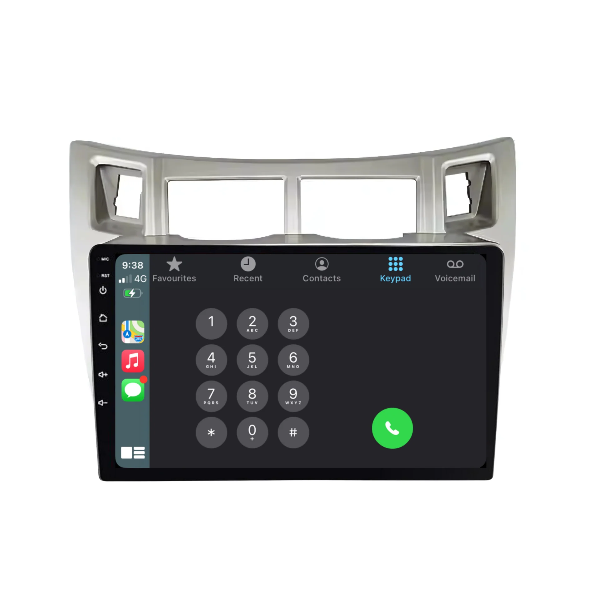 Toyota Yaris (2005-2011 Silver) - Plug & Play Head Unit Upgrade Kit: Car Radio with Wireless & Wired Apple CarPlay & Android Auto - Image 3