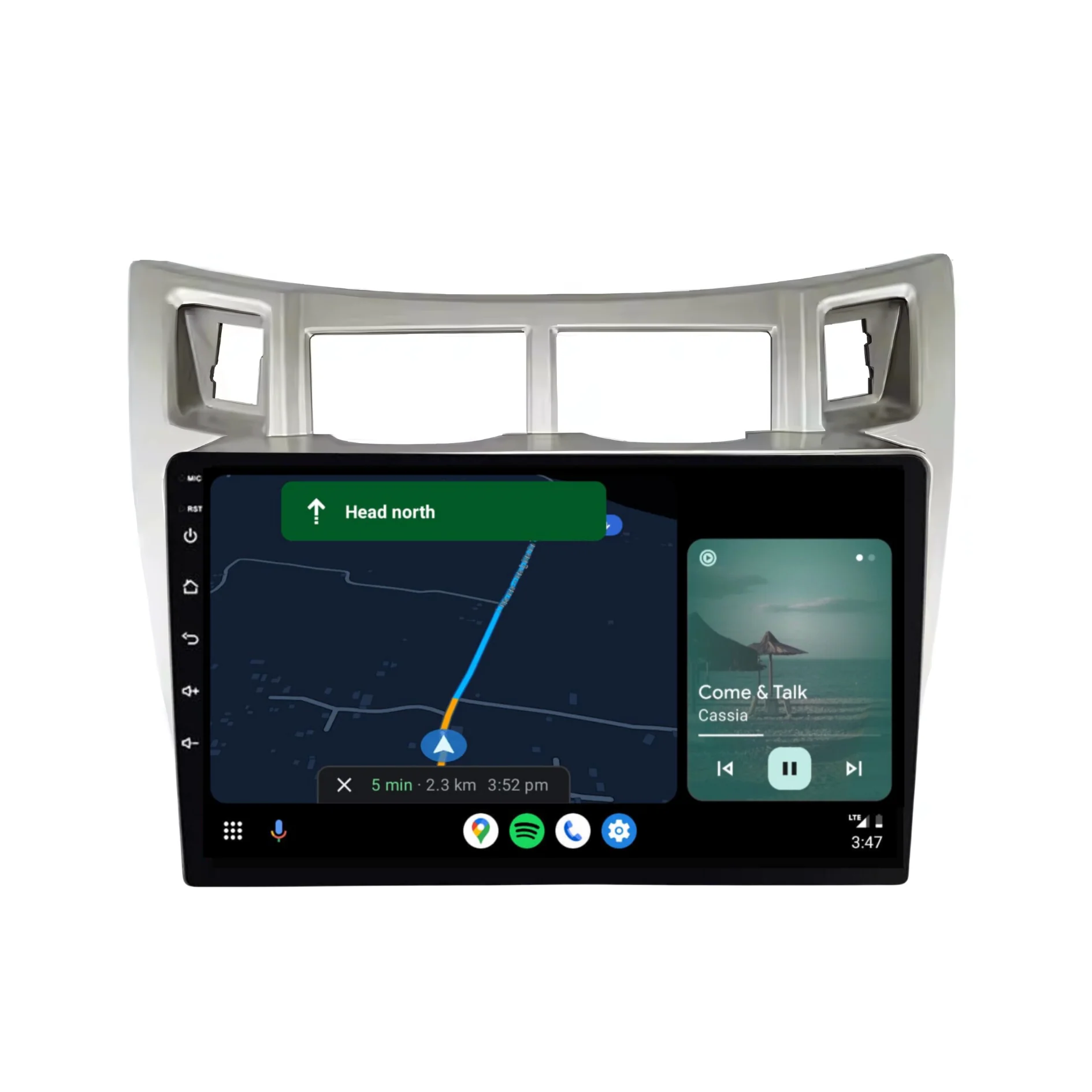 Toyota Yaris (2005-2011 Silver) - Plug & Play Head Unit Upgrade Kit: Car Radio with Wireless & Wired Apple CarPlay & Android Auto - Image 4