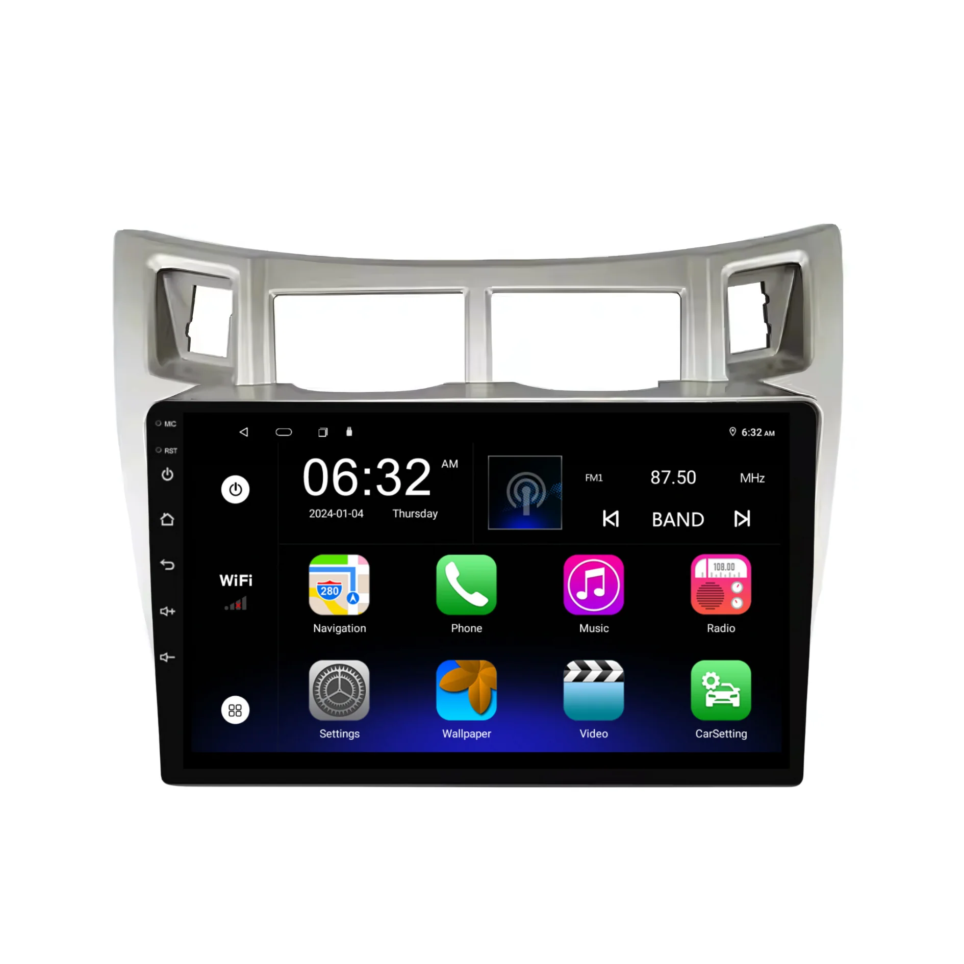 Toyota Yaris (2005-2011 Silver) - Plug & Play Head Unit Upgrade Kit: Car Radio with Wireless & Wired Apple CarPlay & Android Auto - Image 6