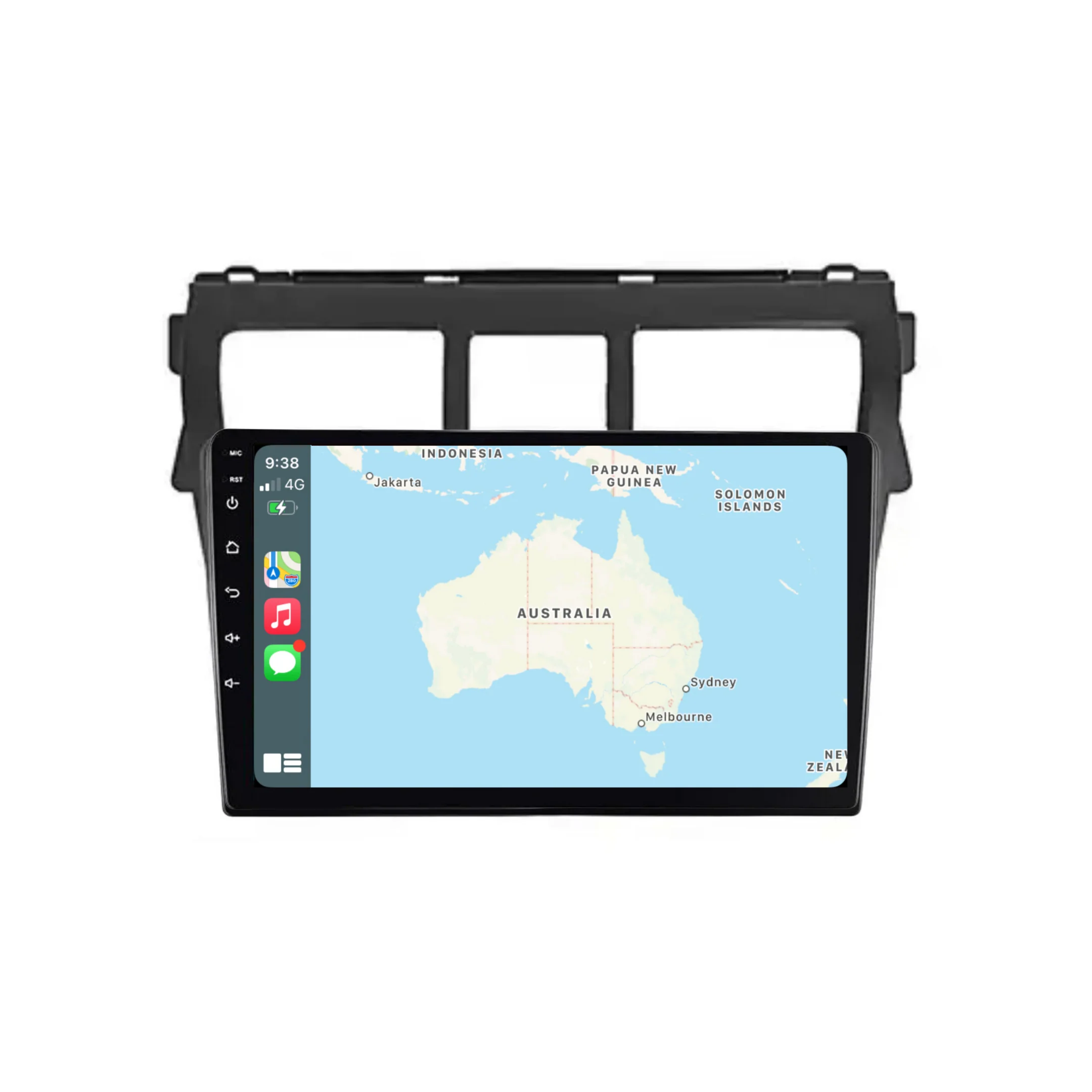 Toyota Yaris (2008-2012 Black) - Plug & Play Head Unit Upgrade Kit: Car Radio with Wireless & Wired Apple CarPlay & Android Auto - Image 2