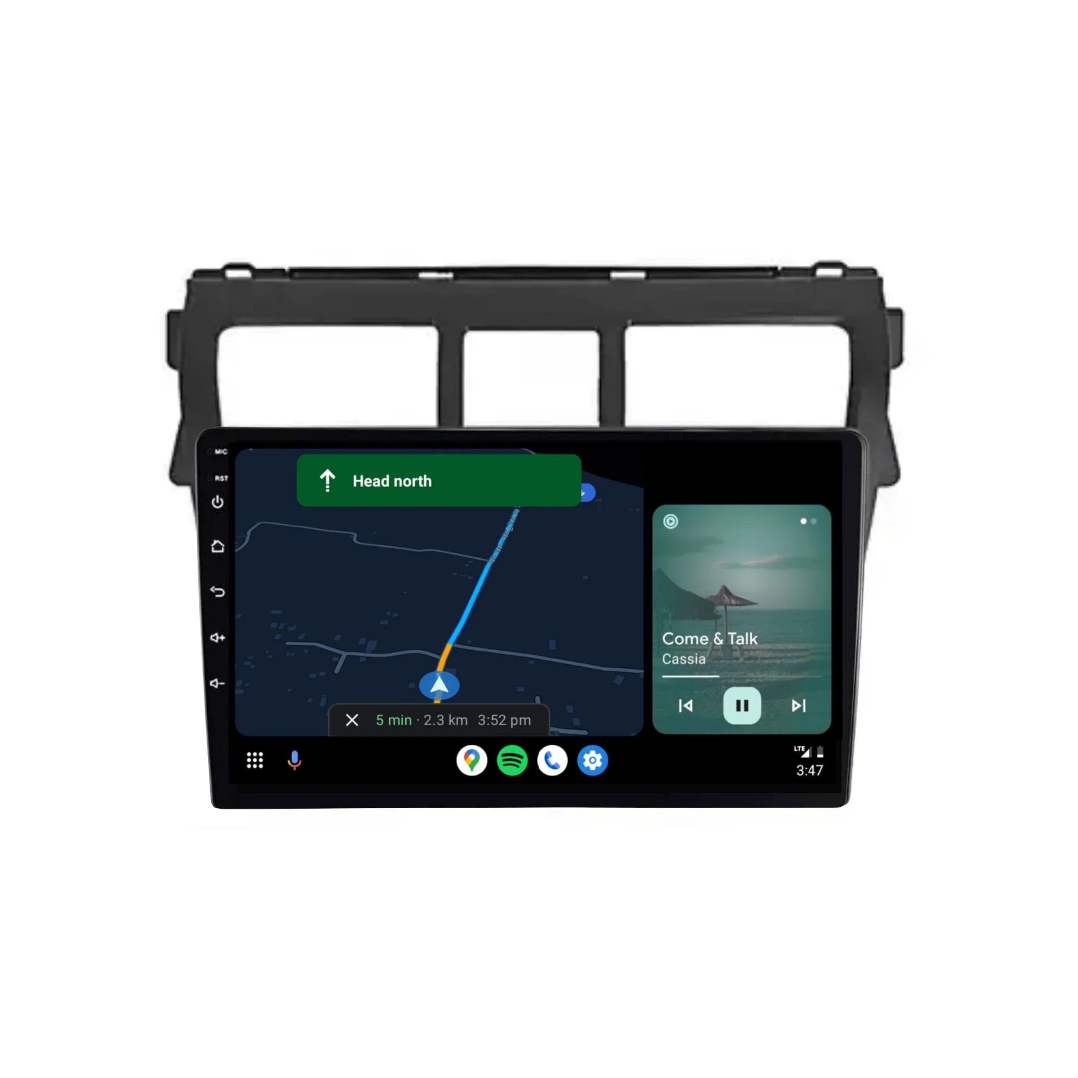 Toyota Yaris (2008-2012 Black) - Plug & Play Head Unit Upgrade Kit: Car Radio with Wireless & Wired Apple CarPlay & Android Auto - Image 4