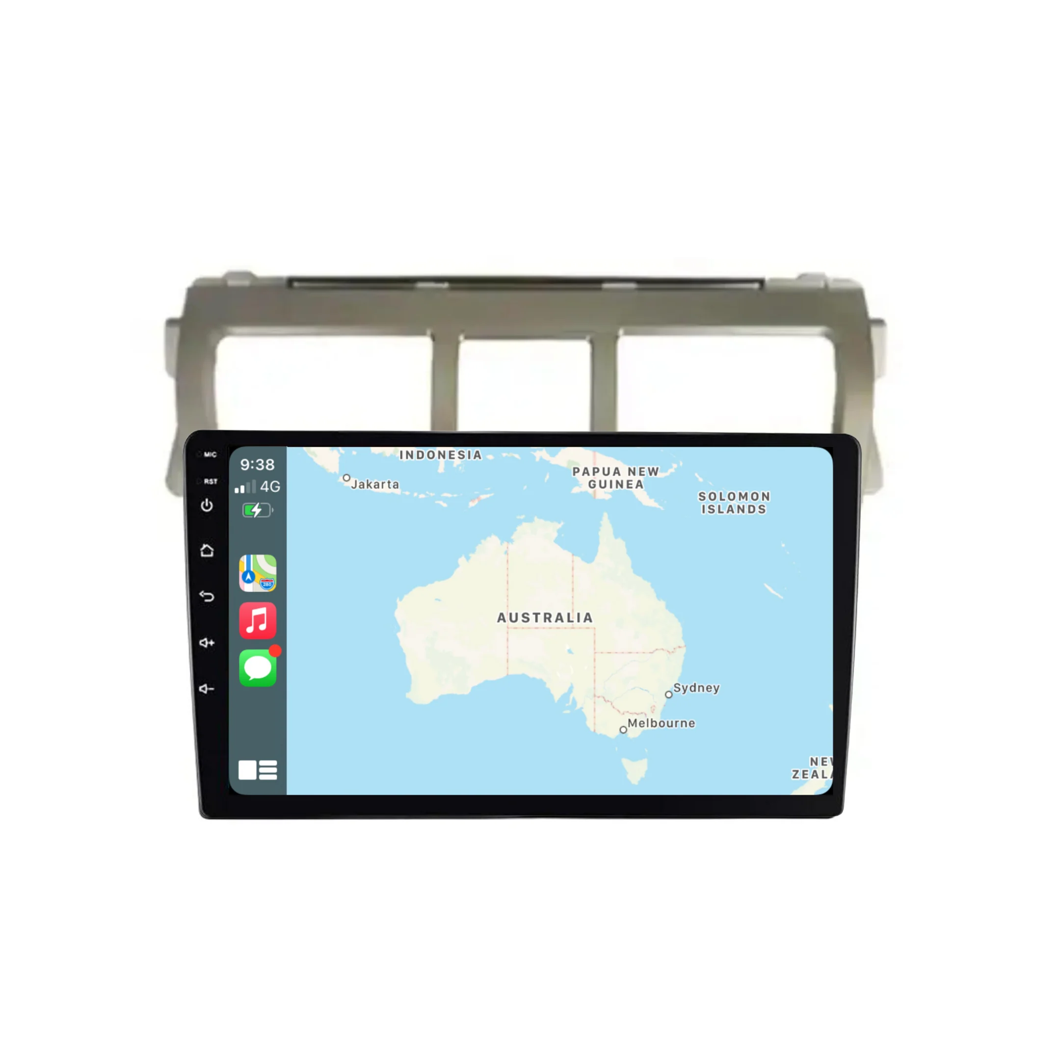 Toyota Yaris (2008-2012 Silver) - Plug & Play Head Unit Upgrade Kit: Car Radio with Wireless & Wired Apple CarPlay & Android Auto - Image 2