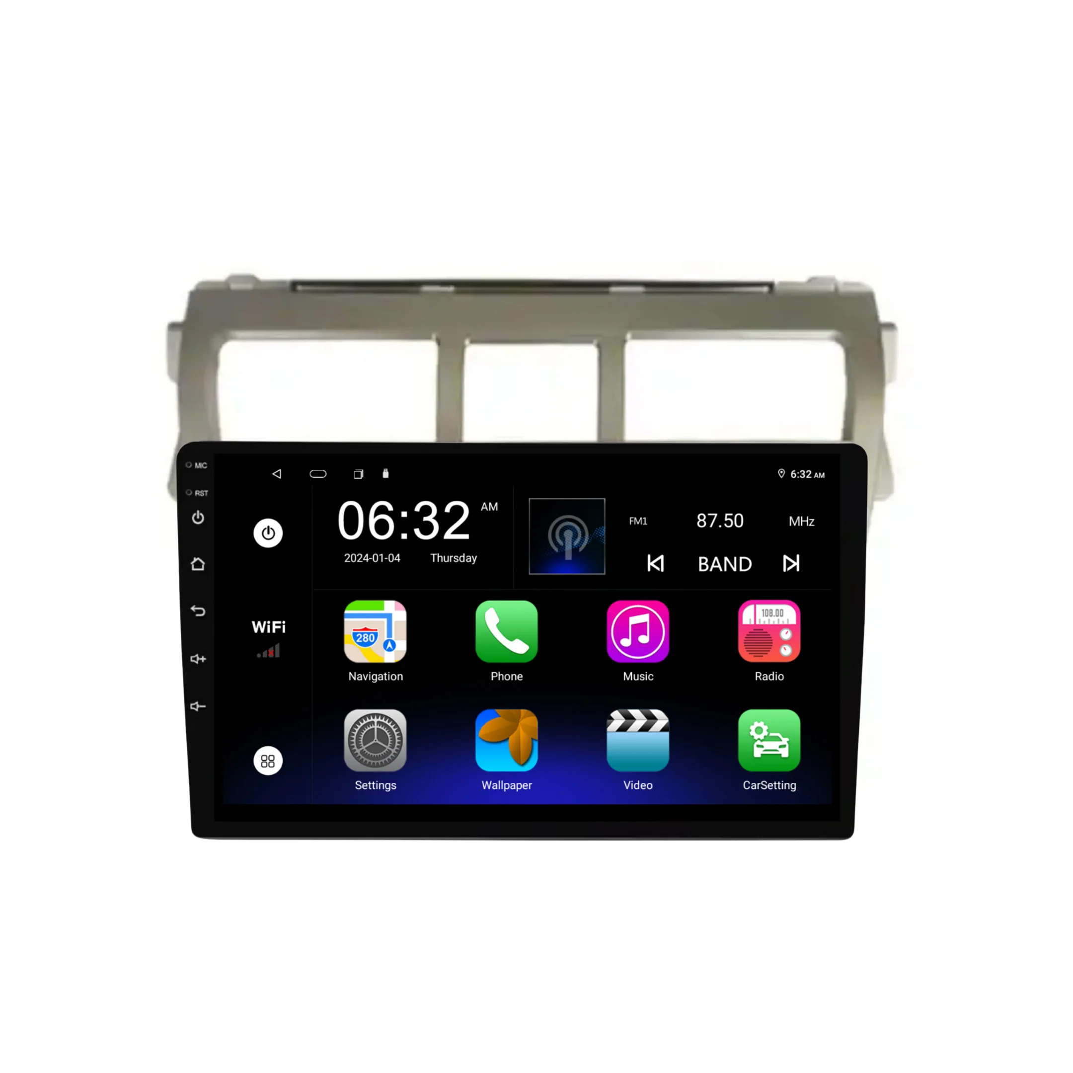 Toyota Yaris (2008-2012 Silver) - Plug & Play Head Unit Upgrade Kit: Car Radio with Wireless & Wired Apple CarPlay & Android Auto - Image 6