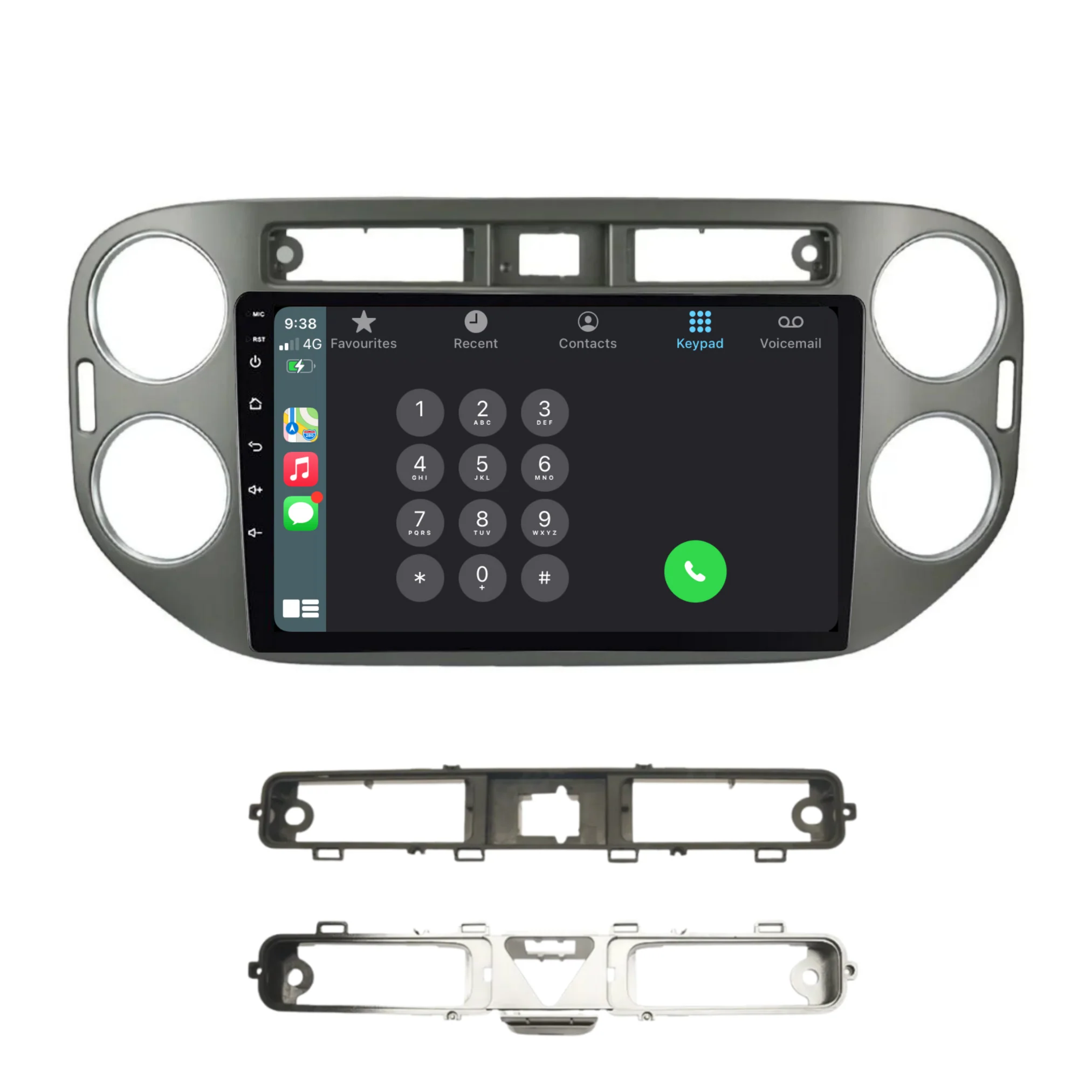Volkswagen Tiguan SILVER (2010-2016) Plug & Play Head Unit Upgrade Kit: Car Radio with Wireless & Wired Apple CarPlay & Android Auto - Image 3