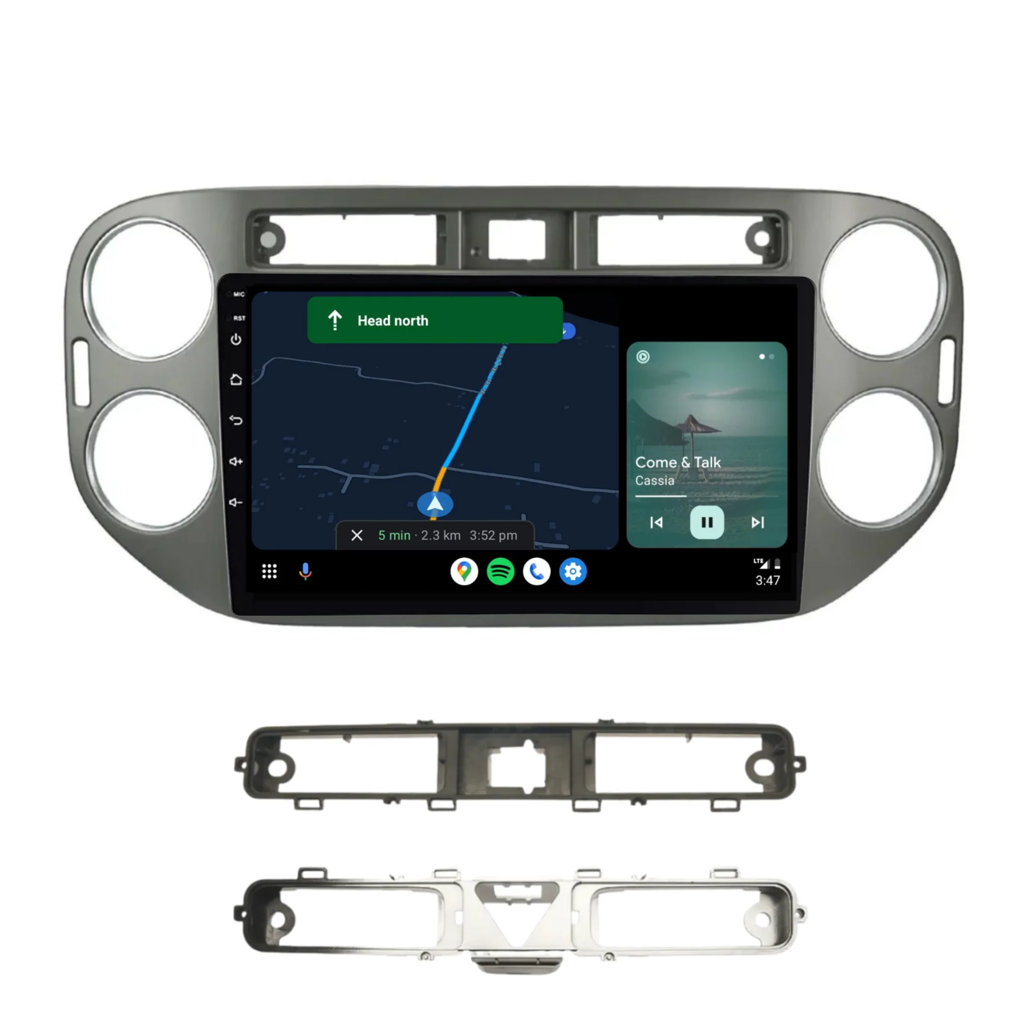 Volkswagen Tiguan SILVER (2010-2016) Plug & Play Head Unit Upgrade Kit: Car Radio with Wireless & Wired Apple CarPlay & Android Auto - Image 4