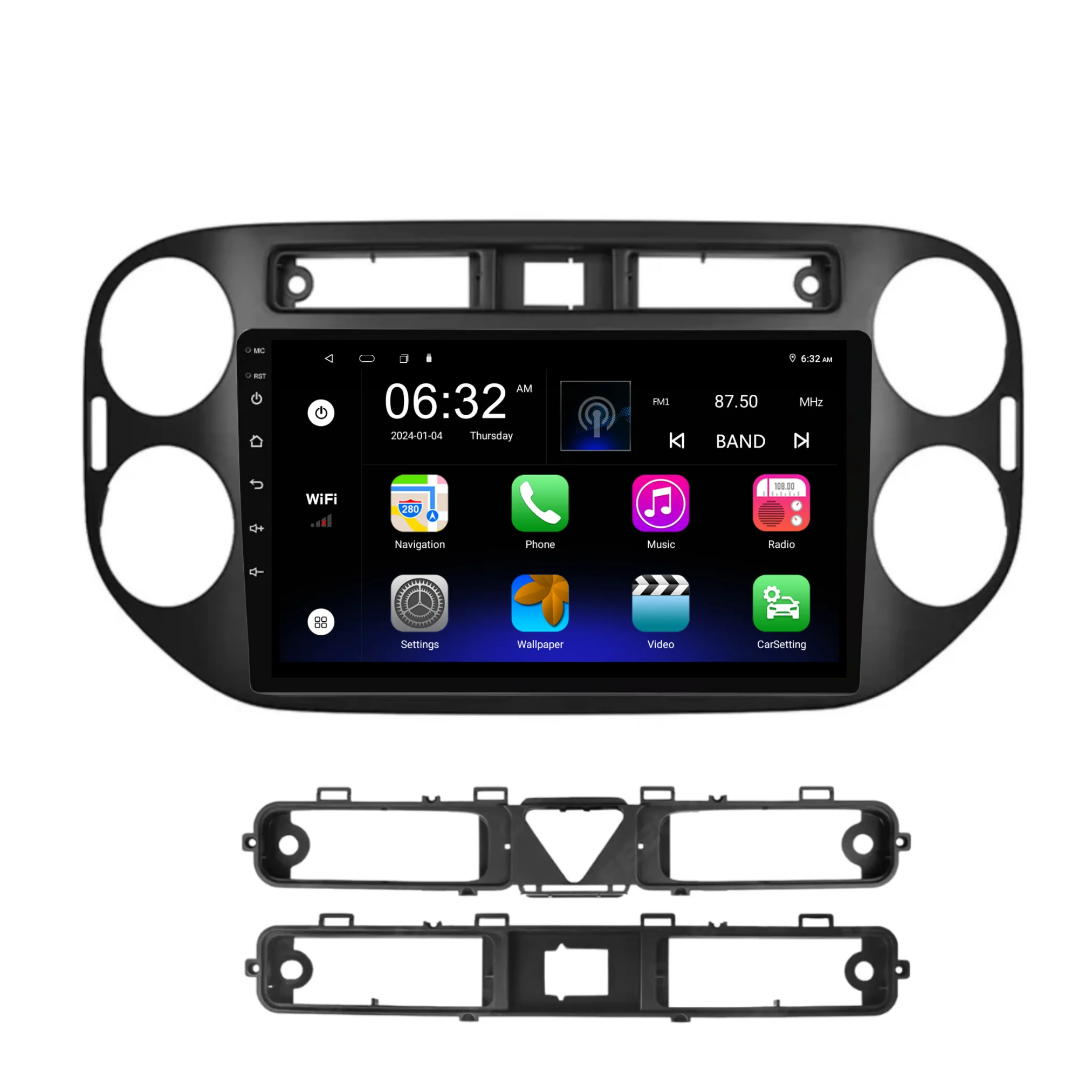 Volkswagen Tiguan BLACK (2010-2016) Plug & Play Head Unit Upgrade Kit: Car Radio with Wireless & Wired Apple CarPlay & Android Auto - Image 6